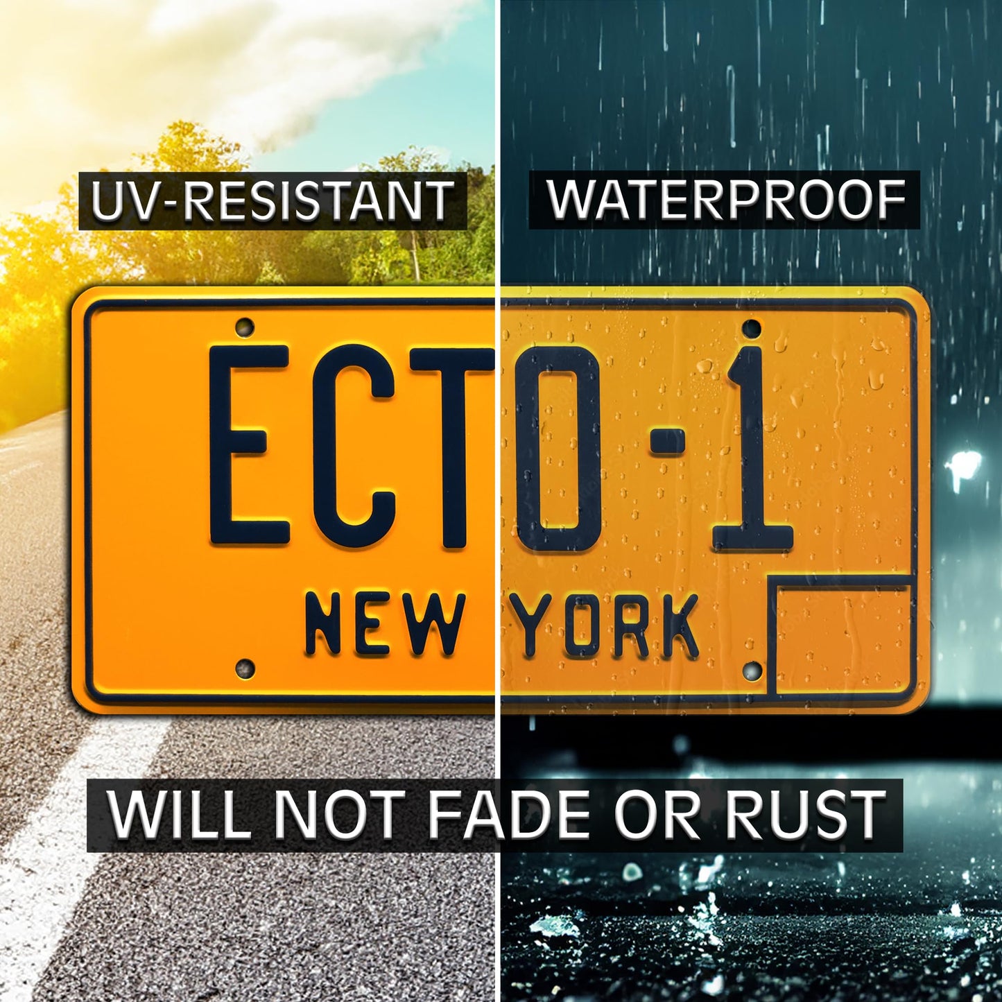 - Ghostbusters | ECTO-1 | Metal Stamped License Plate -