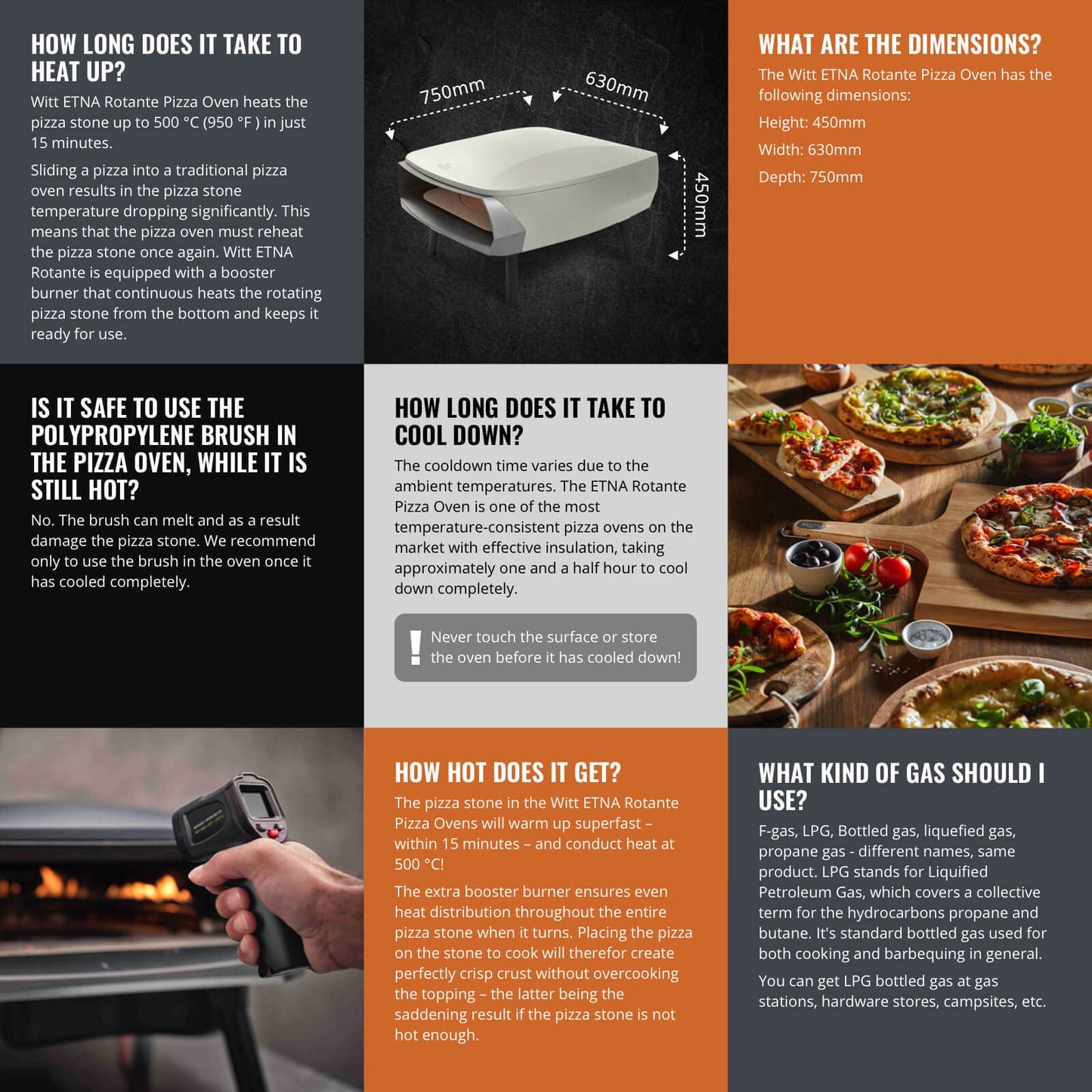 - Witt ETNA Rotante Award Winning Pizza Oven with 360 Degrees Rotating Pizza Stone