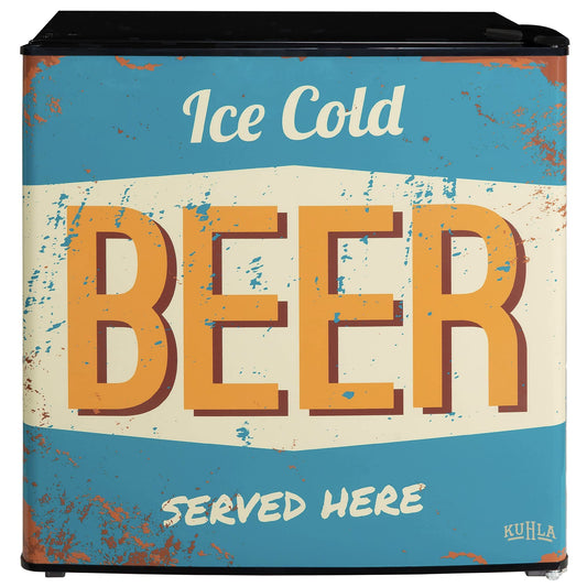 - Kuhla | 45 Litre Mini Fridge With Ice Box | Stylish Design, Inc Adjustable Thermostat, Door Racks and Removable Shelf -