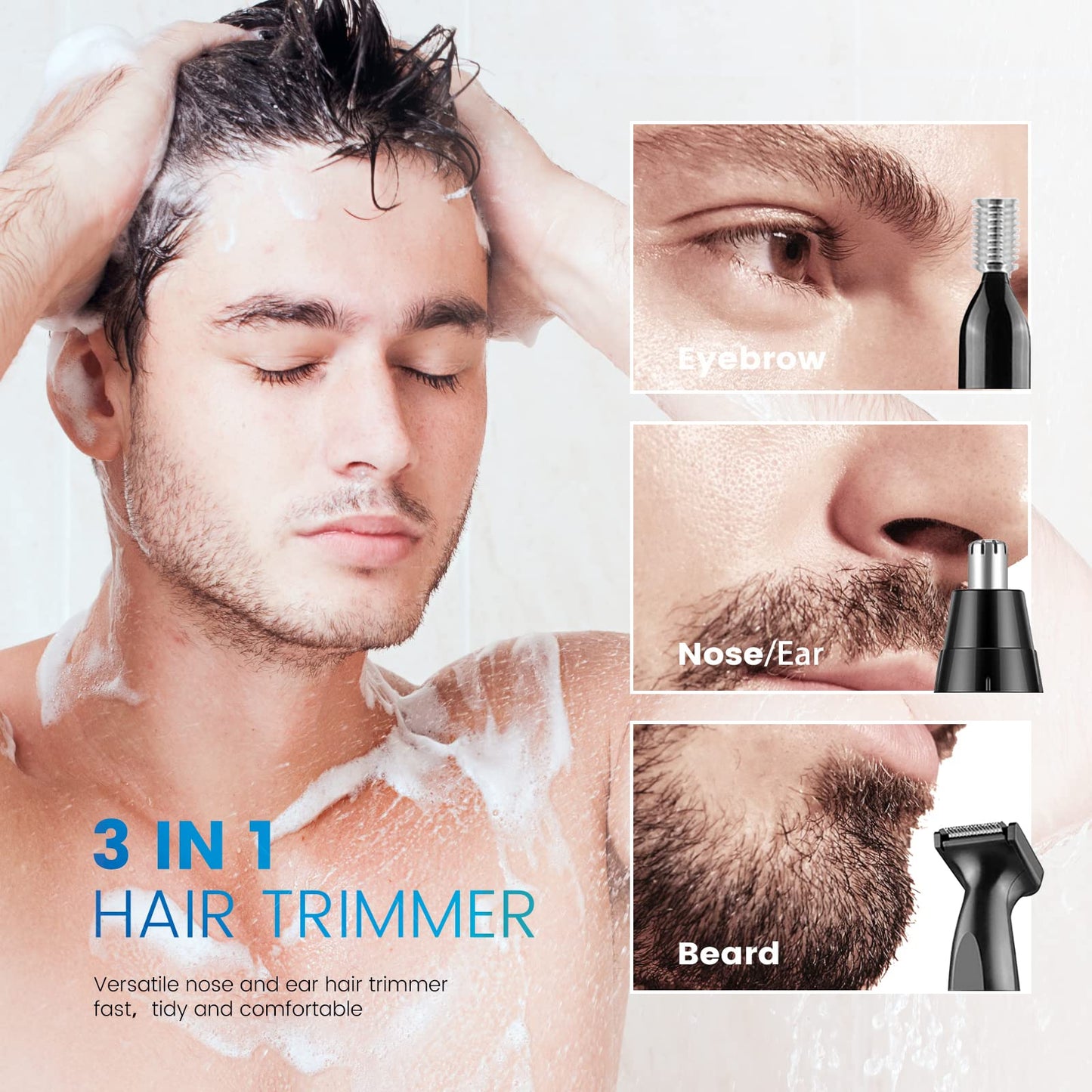 - Ear Nose Hair Trimmer for Men | Professional USB Rechargeable Painless Electric Nose Hair Trimmer -