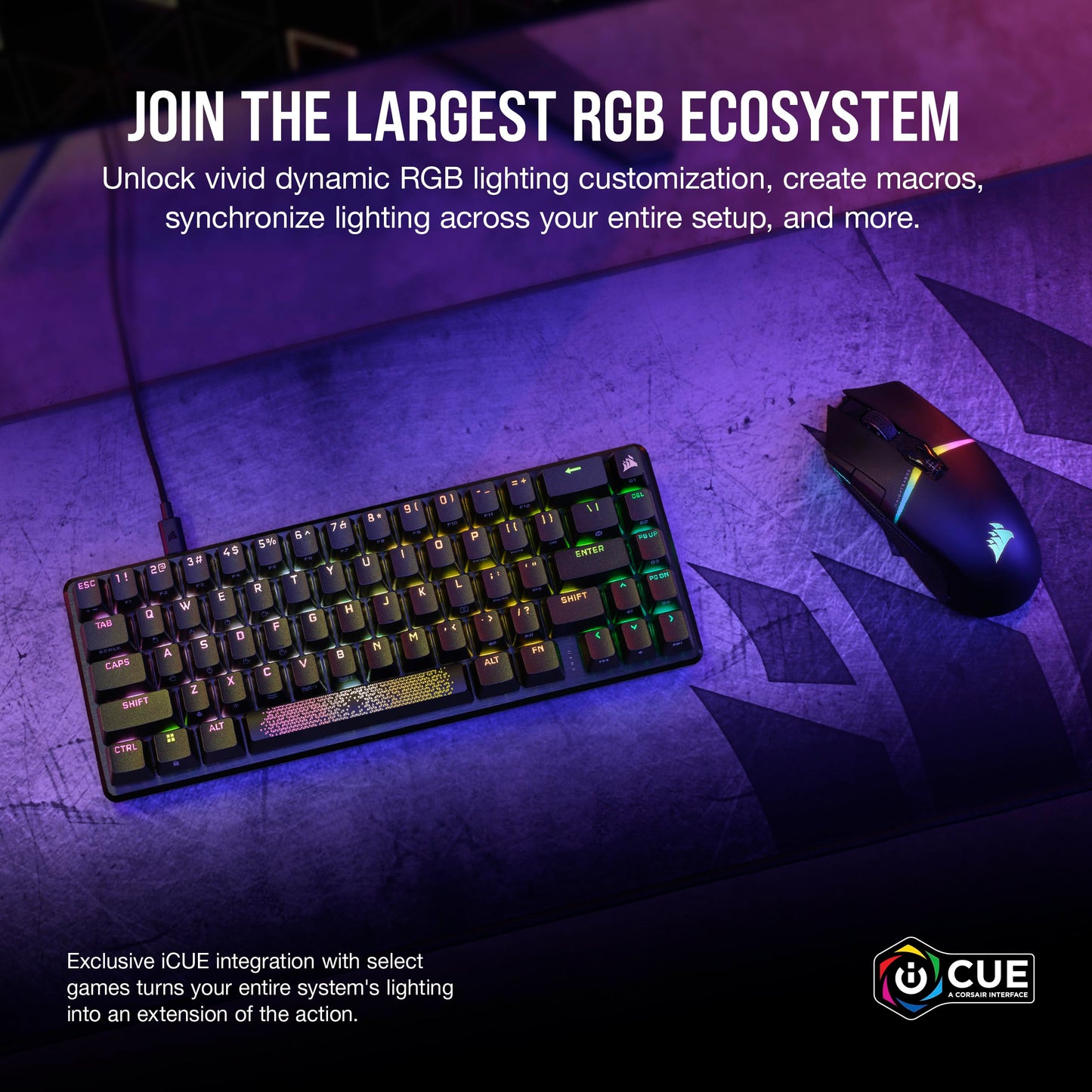 CORSAIR K65 PRO MINI RGB 65% Optical-Mechanical Wired Gaming Keyboard – OPX Linear Switches – PBT Double-Shot Keycaps – iCUE Compatible – PC, PS5, PS4, Xbox – QWERTY UK – Black