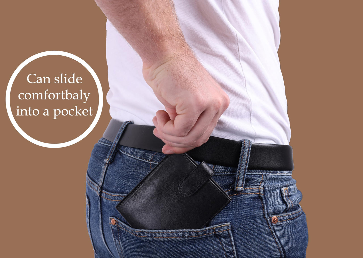 - Men's Bifold Genuine Leather Wallet | Optional Personalised Engraving -