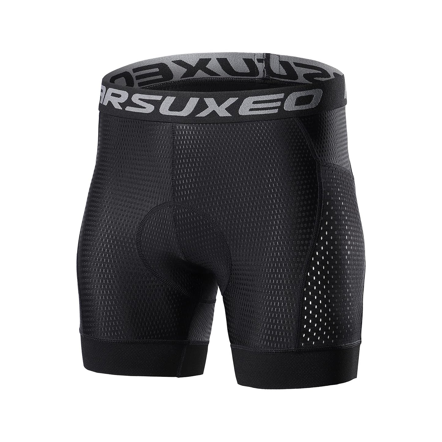 ARSUXEO Mens Cycling Shorts 5D Gel Padded Mountain Bike Undershorts for Men Cycle Liner U06 Grey M