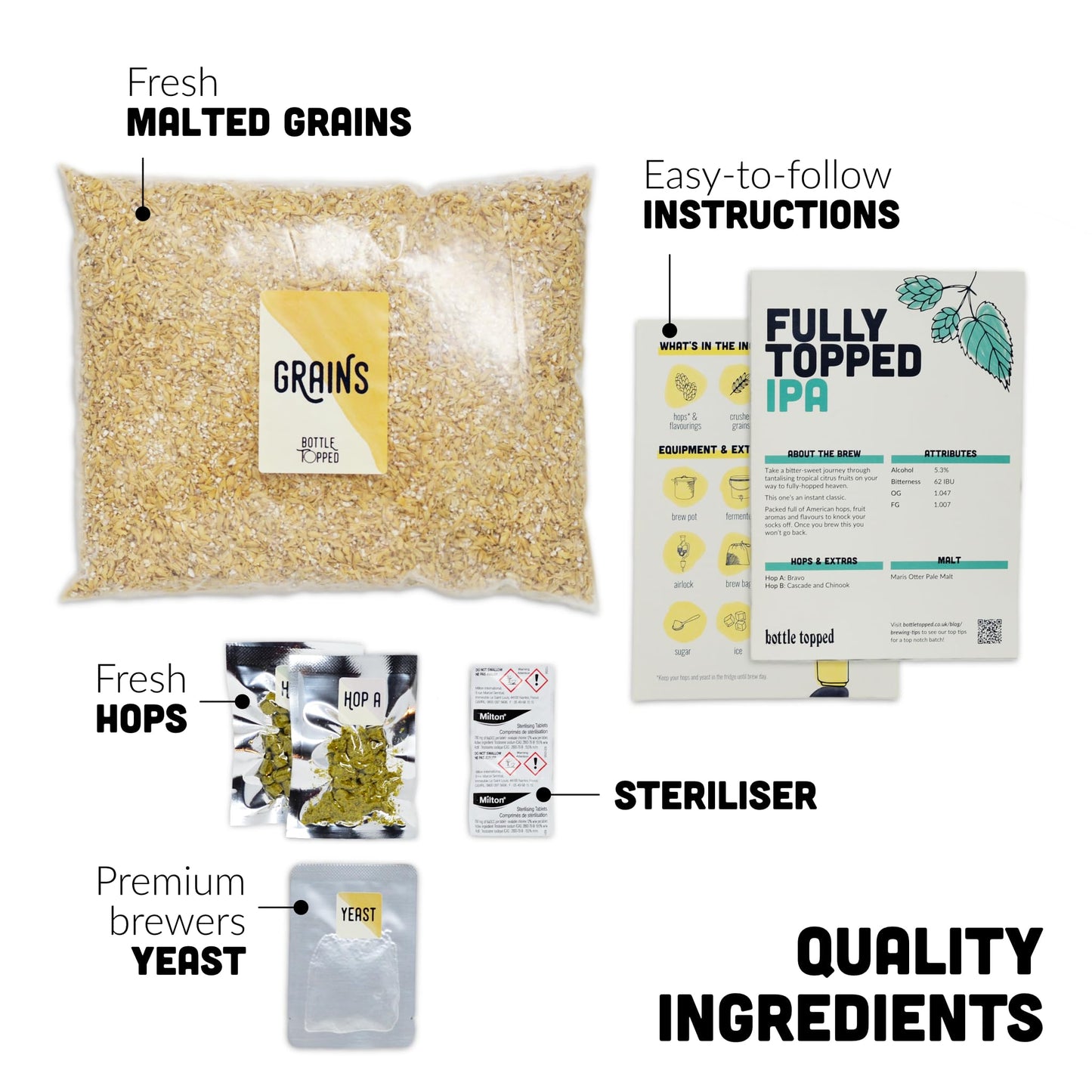 - Fully Topped IPA Home Brew Starter Kit | Beer Making Kit | 5L of Beer | Beer Gift -