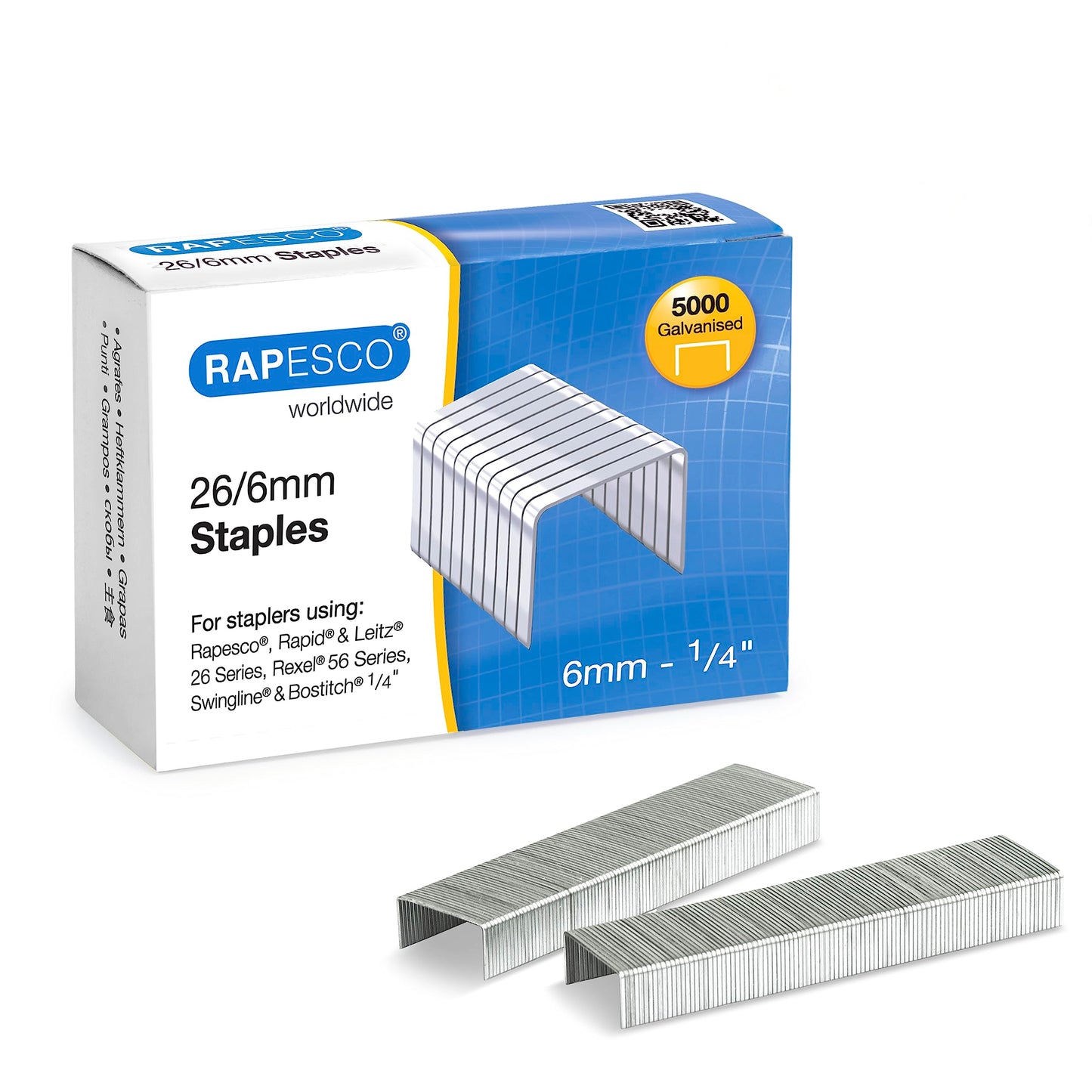 - Rapesco S11662Z3 26/6mm No.56 Galvanised Staples | Box of 5000 -