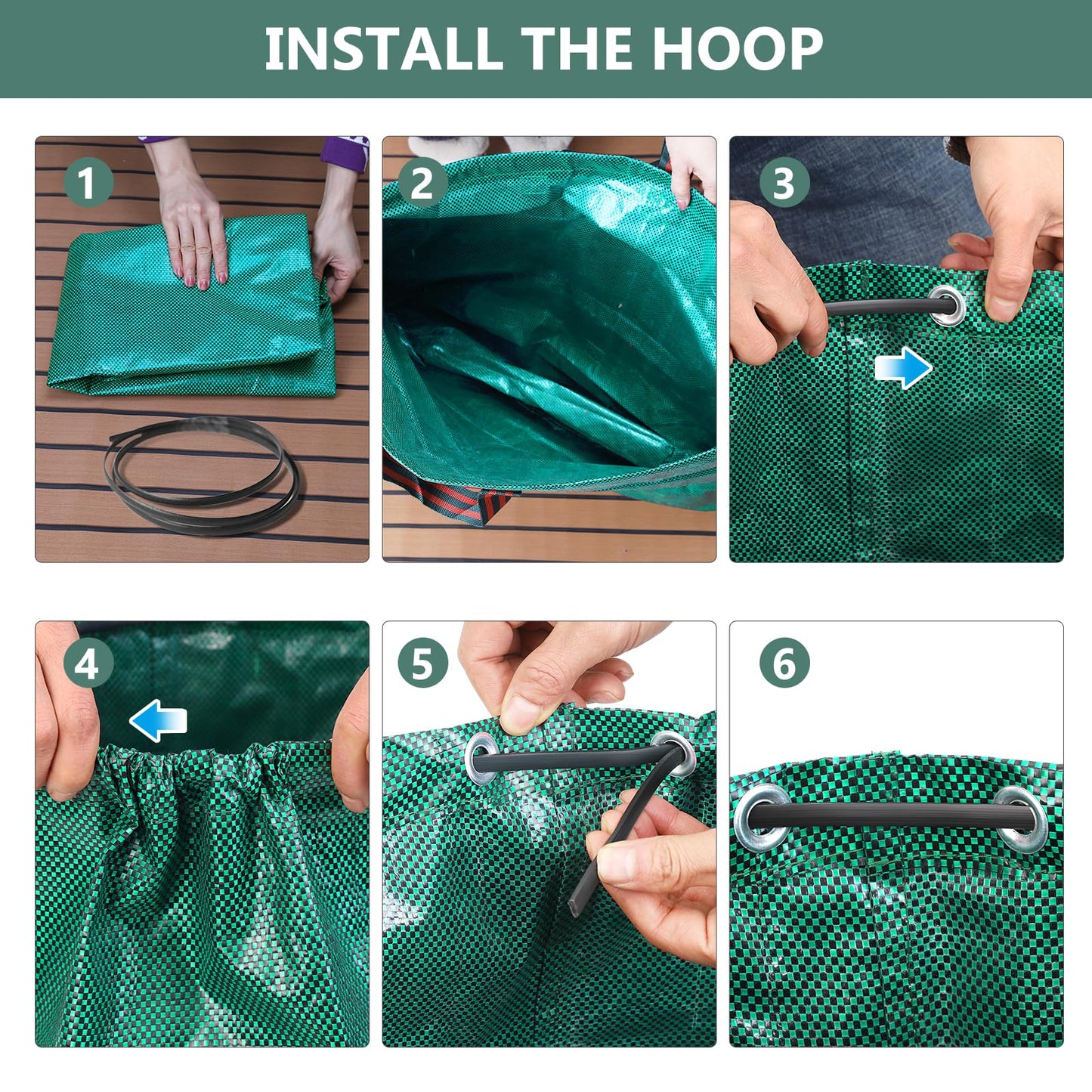 - Heavy Duty Garden Waste Bags with Handles | Large Garden Bags | Reusable Waterproof Garden Sack for Garden Waste -