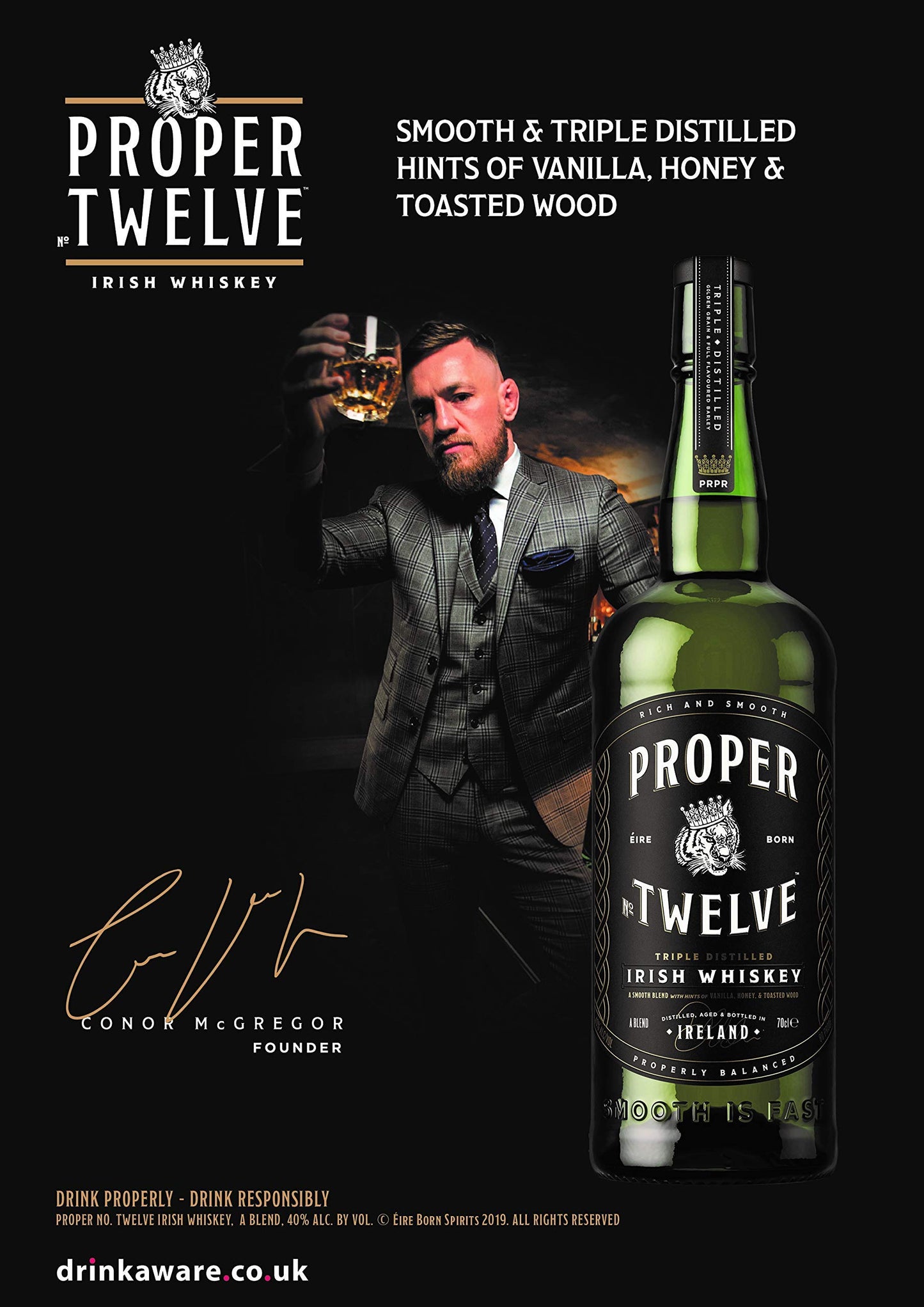- Proper No Twelve | Irish Whiskey | 1 Litre | Smooth and Triple distilled -