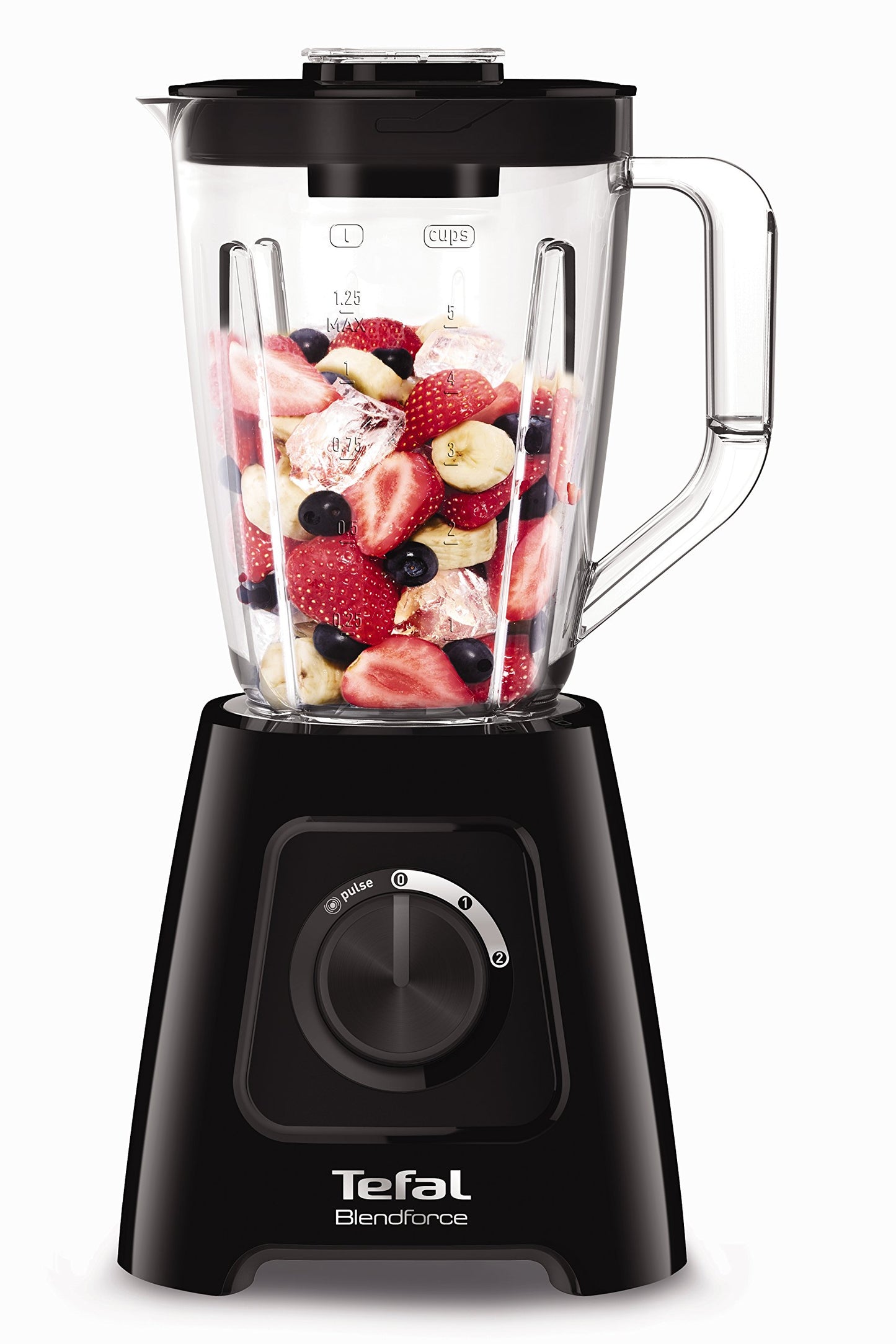 - Tefal Blendforce II Blender | 2L Plastic Jug, | 1.25L Effective Capacity | 600W |  Smoothie Blender | Ice Crush | 2 Speeds | Black -