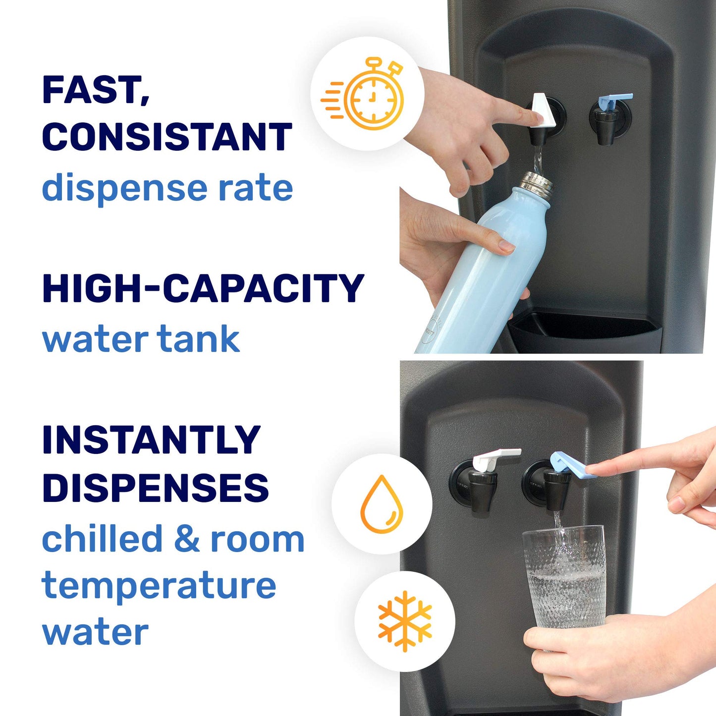 - Hydrate Direct Core Bottled Water Cooler Dispenser | Floor-Standing Water Machine, Easy to Sanitise & Maintain -