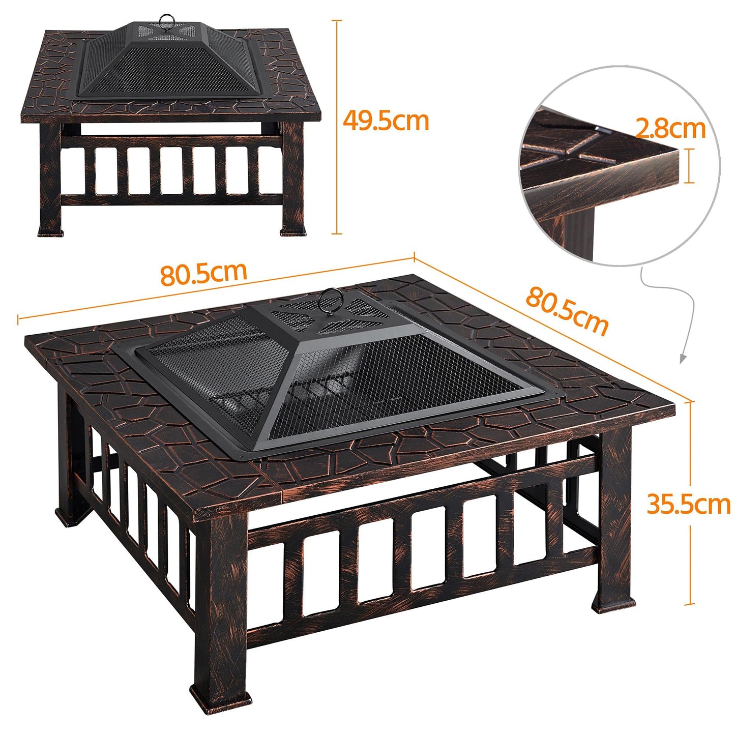 - Yaheetech Fire Pit for Garden,Garden Stove Brazier For BBQ, Heating, Cooling Drinks.