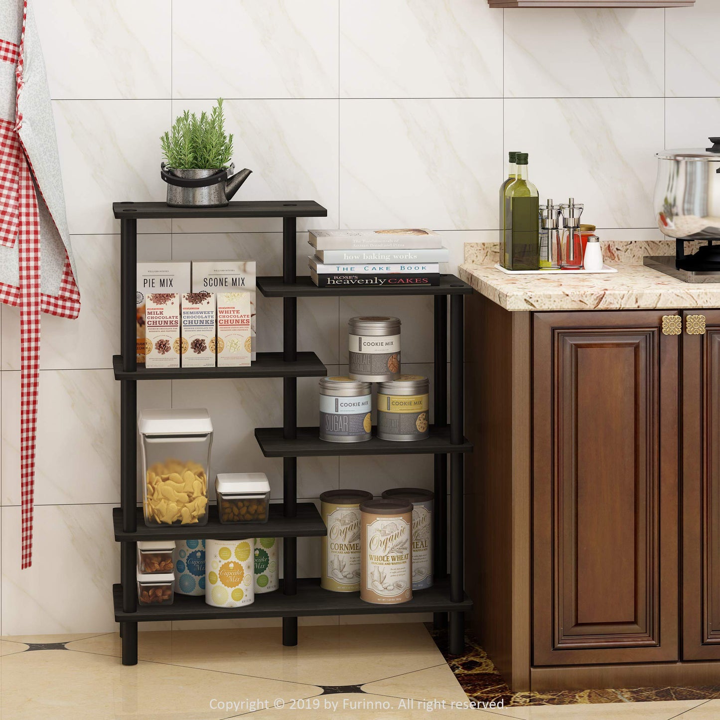 - Furinno Turn-N-Tube 6-Tier Accent Display Rack | Espresso/Black -