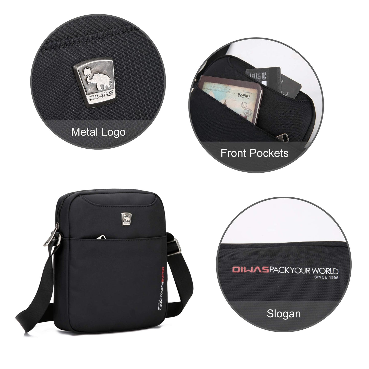 - OIWAS Man Bag | Travel Shoulder Bag | Waterproof | Cross Body -