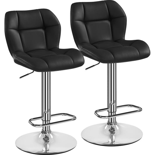 - Yaheetech Modern Faux Leather Bar chairs, Swivel Action & Adjustable Counter Stools 2PCS