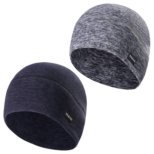 - TAGVO 2 Packs | Winter Thermal Fleece Running Hat | Beanie Cap Headwear -