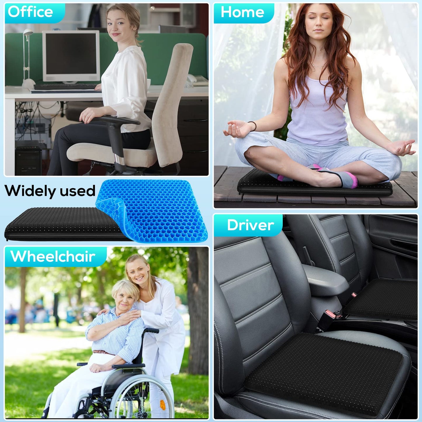 - RaMokey Gel Seat Cushion for Long Sitting | Cooling Gel Chair Cushion More Comfortable -