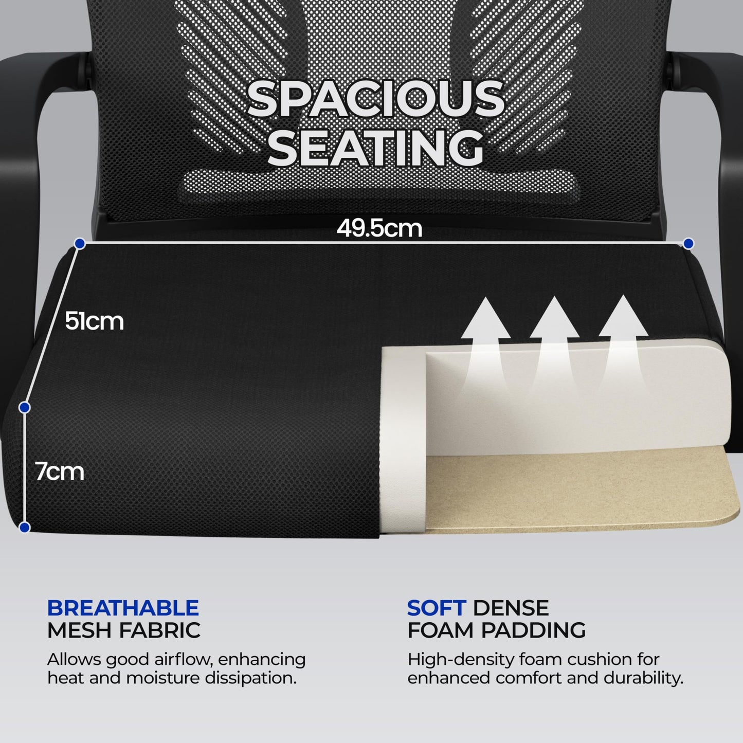 - Yaheetech Adjustable Office Chair, Ergonomic Mesh Swivel Chair For Office.