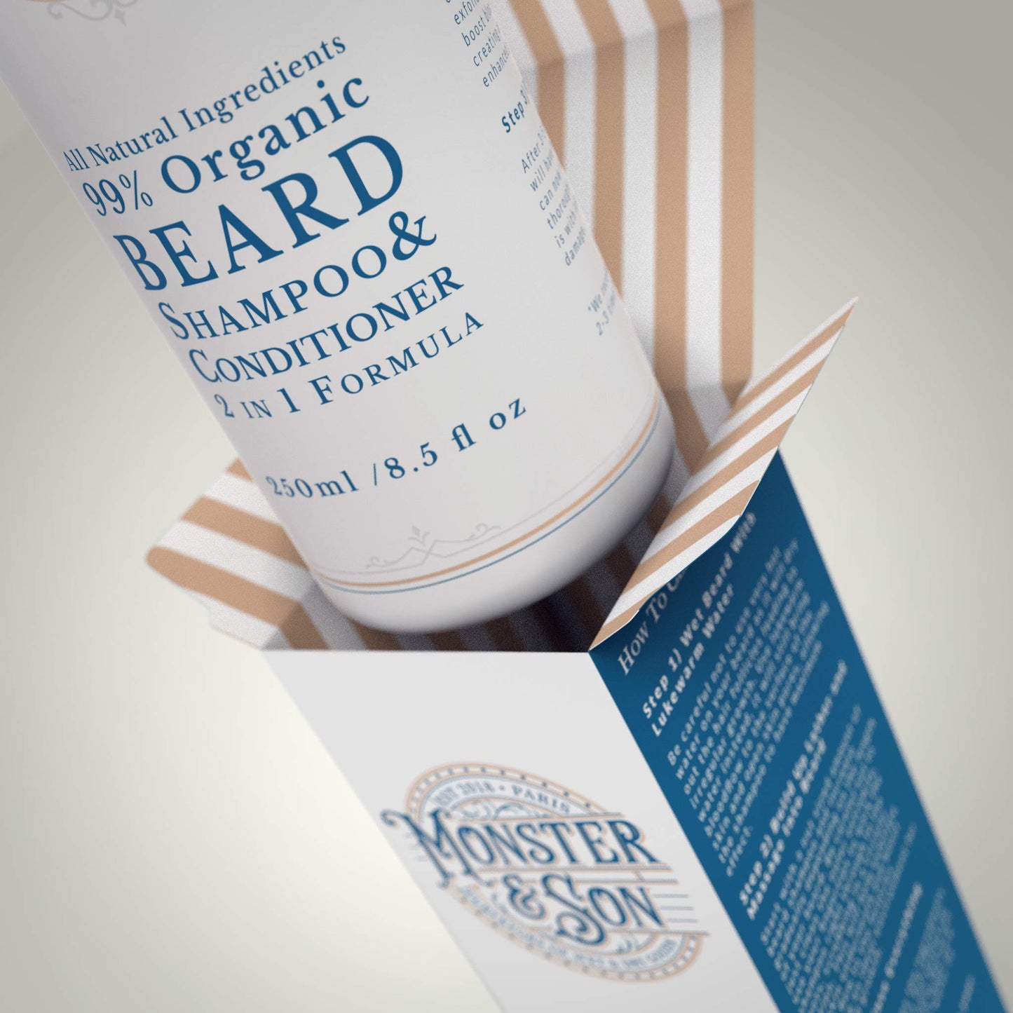 - Monster&Son Organic Beard Shampoo & Conditioner 2 in 1  | Beard Wash with Conditioning For Men -