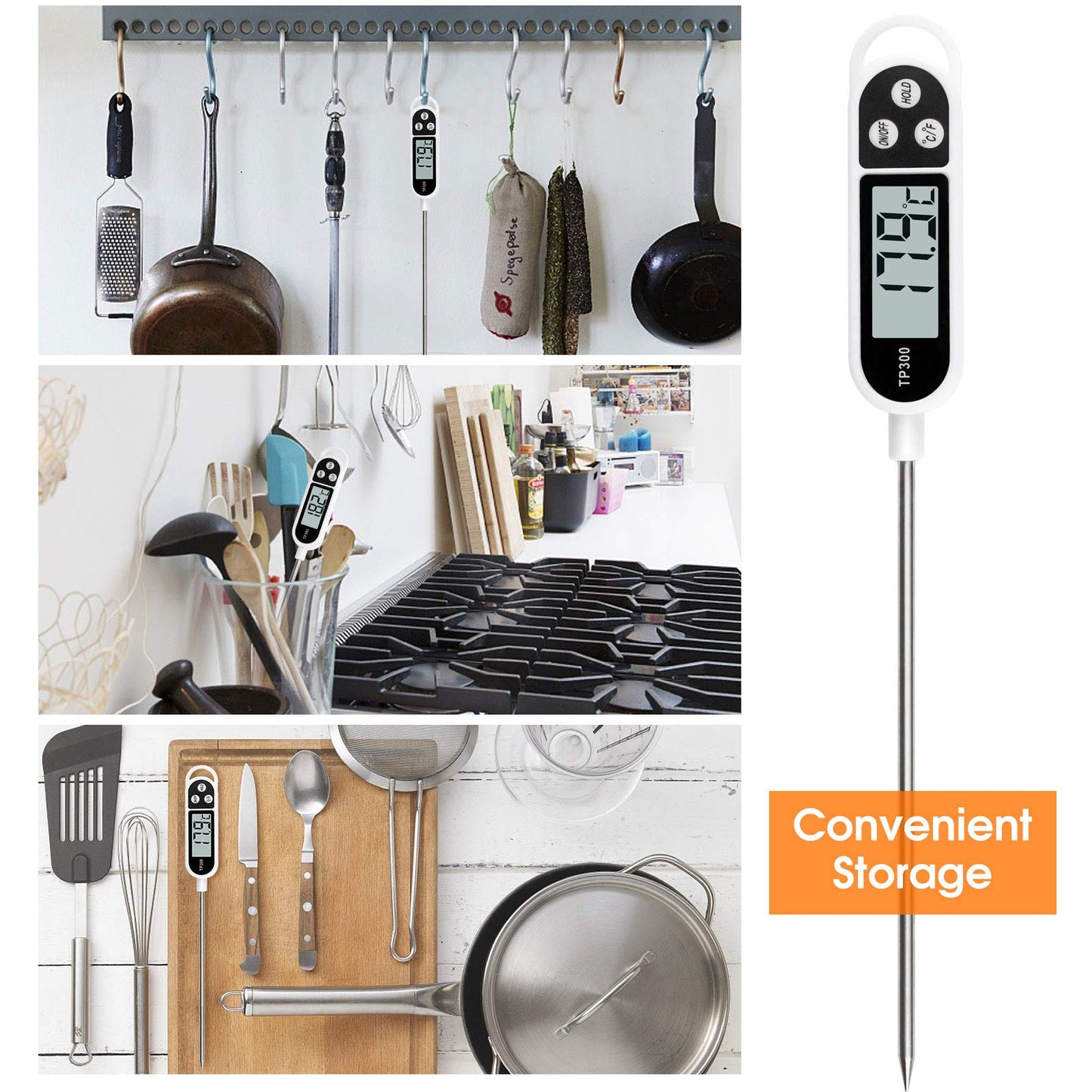 - Digital kitchen Thermometer Cooking food | Accurate Thermometer with long Probe -