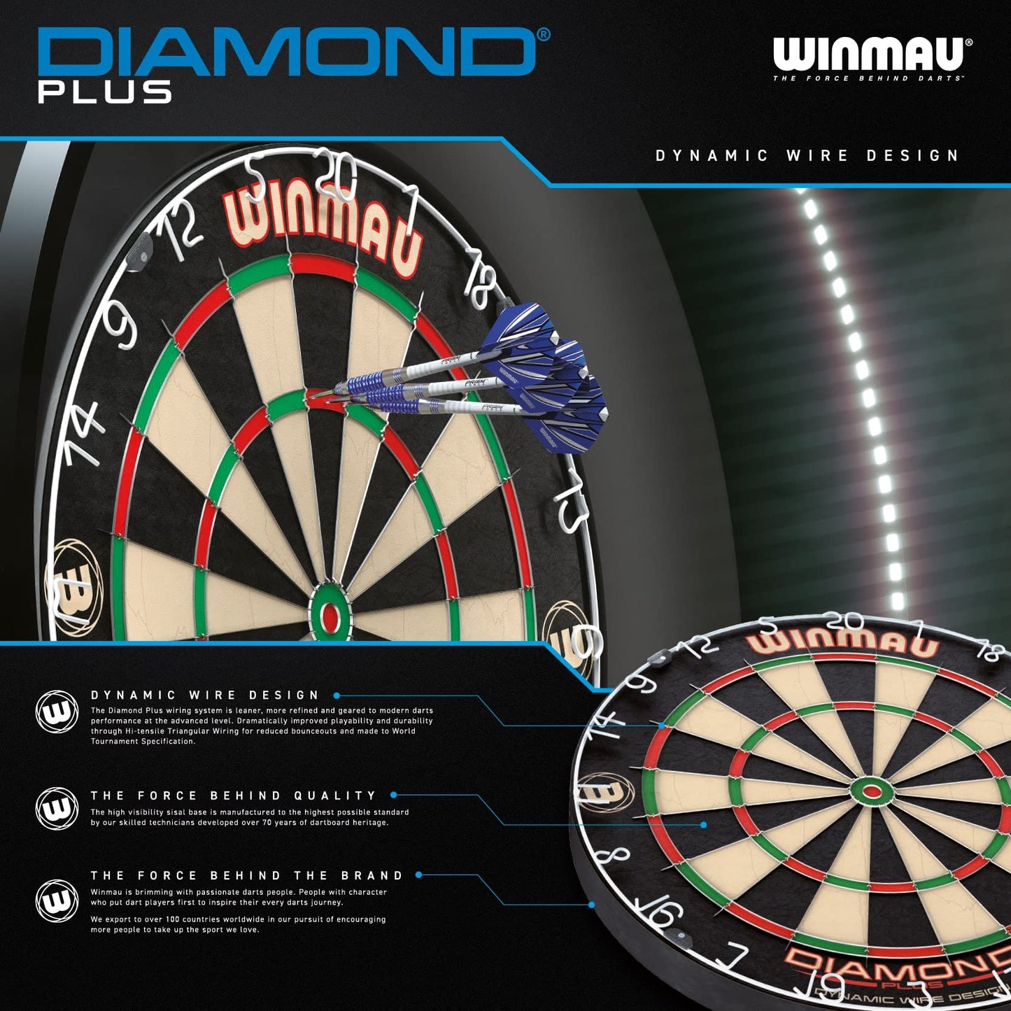 - Winmau Diamond Plus Professional Bristle Dartboard