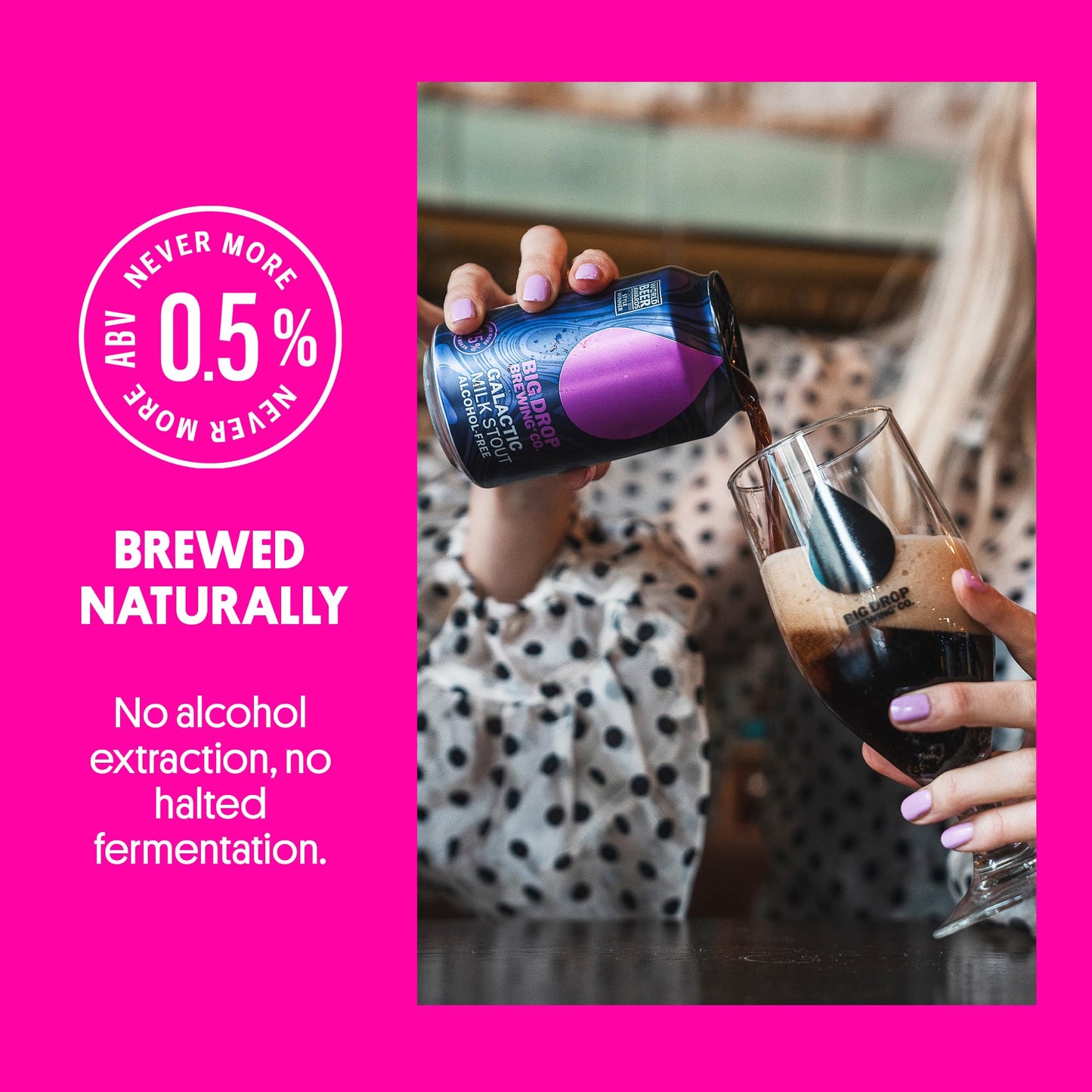 Big Drop Galactic Milk Stout - Naturally Brewed Richly Flavoured & Alcohol Free - Vegetarian & Gluten Free (12 x 330ml Cans)