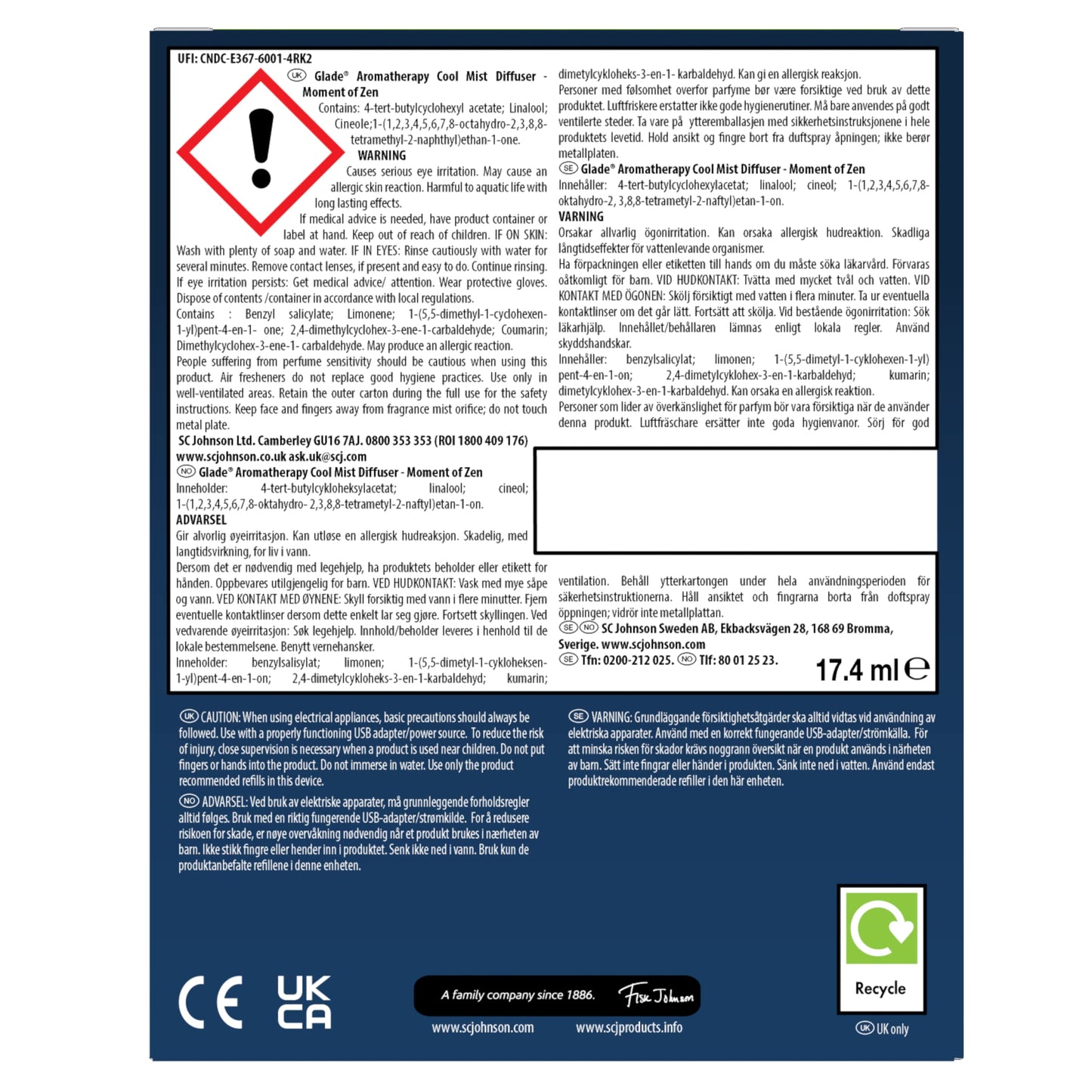 - Glade Essential Oil Diffuser Holder & Refill | Cool Mist Aromatherapy Diffuser & Air Freshener -