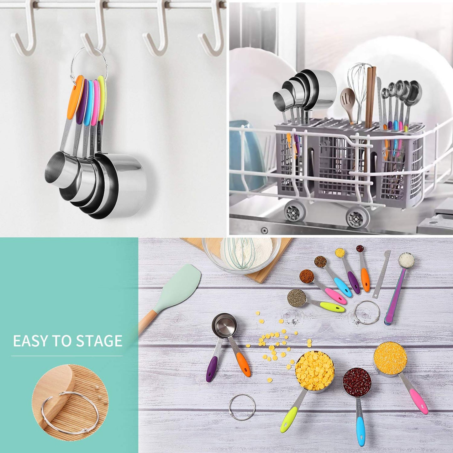 - HAUSPROFI Measuring Cups and Spoons Set of 14 | Stainless Steel Cup Measurement Set -