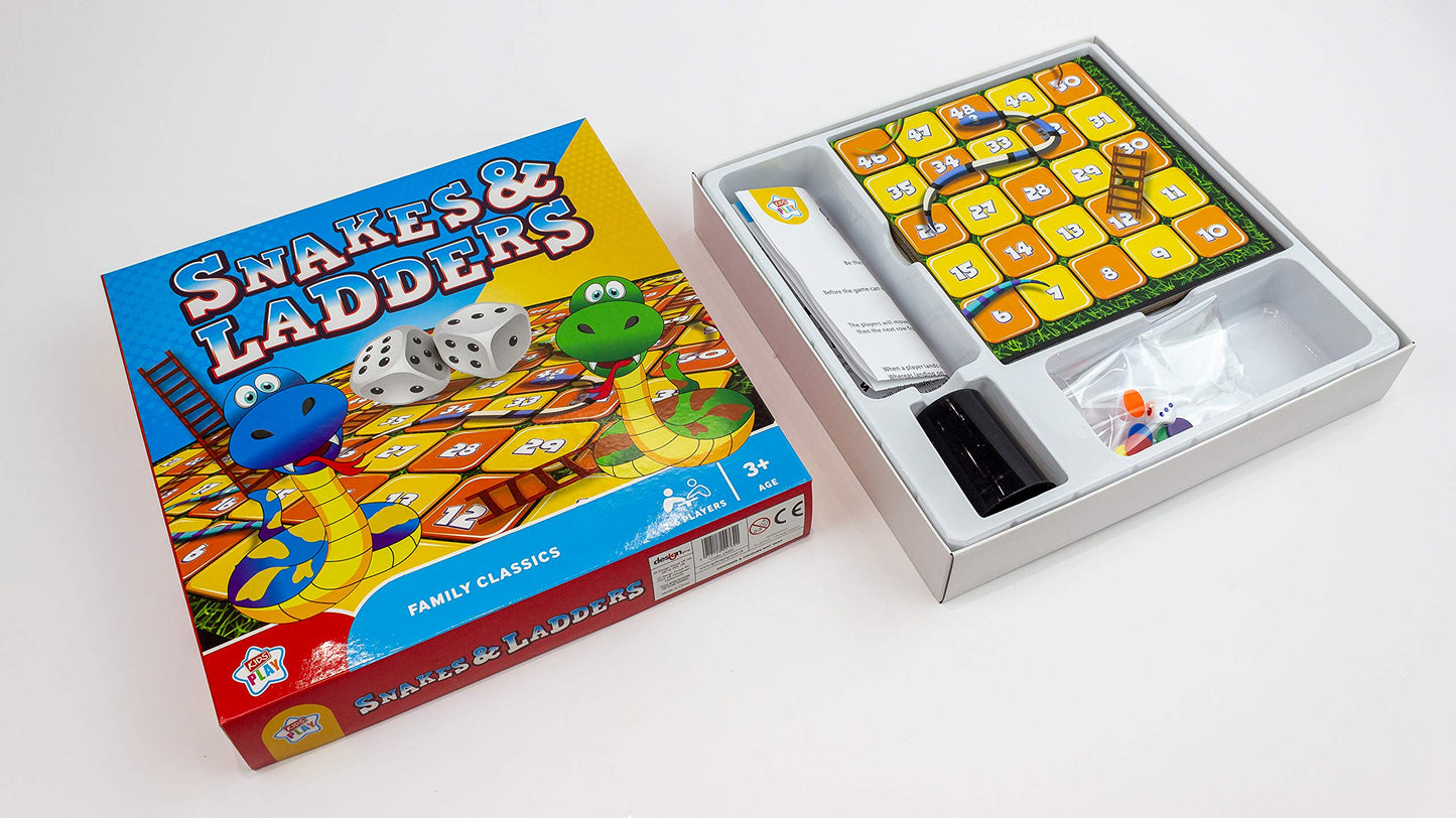 - Kids Play Snakes & Ladders | Family Classics Board Game | 2-6 Players Age 3+ -