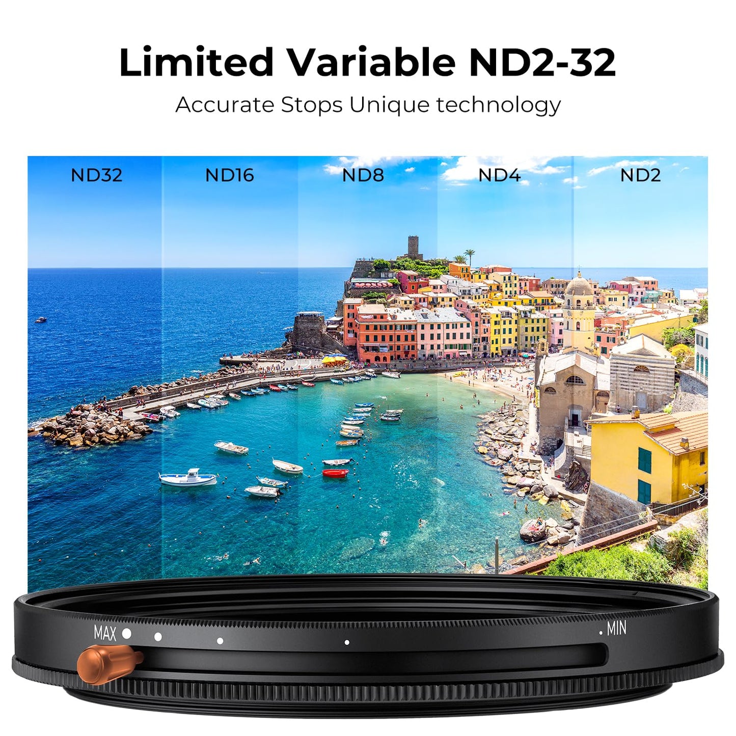 - K&F Concept 52mm Versatile ND2-32 & CPL Filter | Variable ND Polarizing | 24-layer Coating | Waterproof 5 stop ND Polarizer Optical Glass -