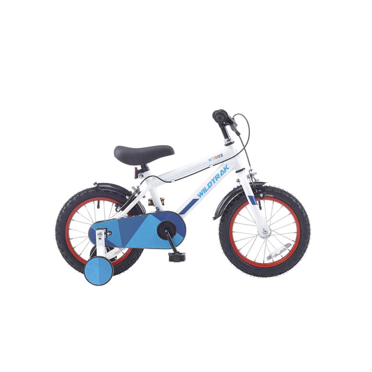 - Wildtrak - 14 Inch Bike for Children 3-5 Years Old with Training Wheels - White and Blue