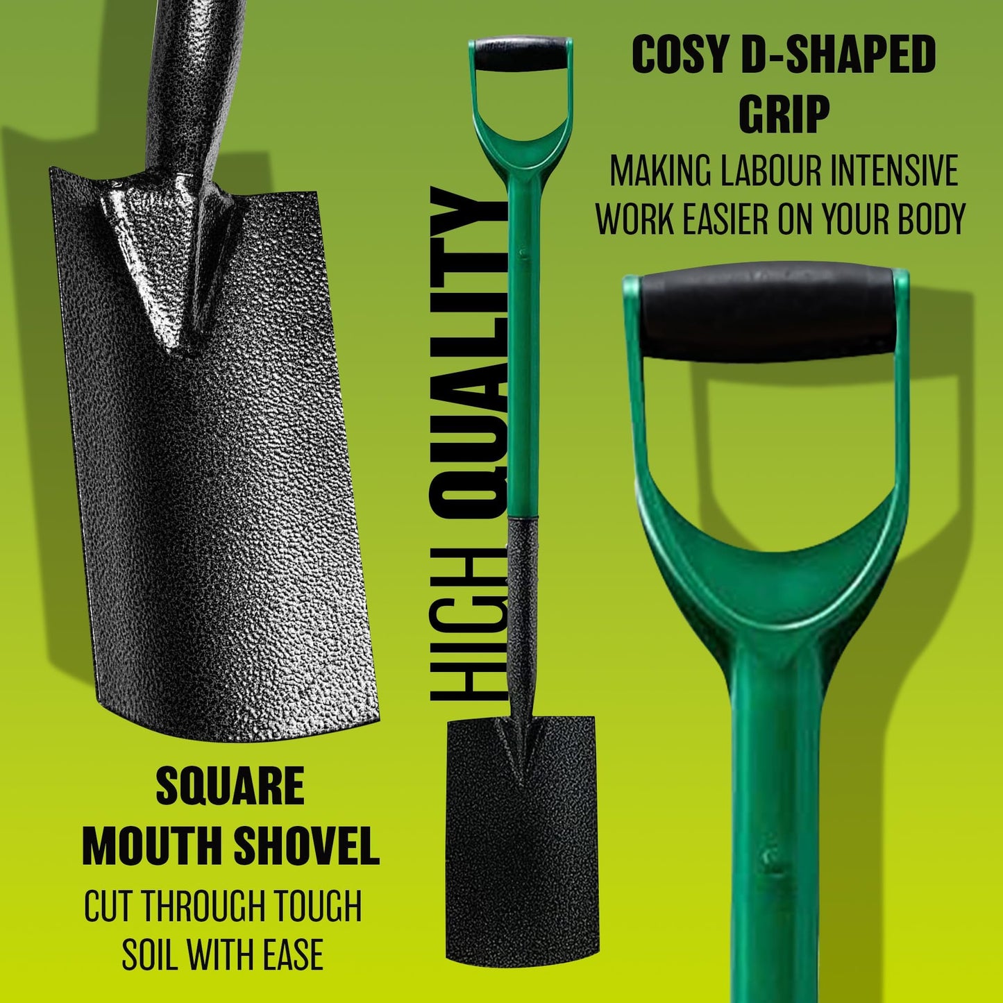 - Garden Border Digging Spade | Made From Strong Carbon Steel | Ideal Hand Tool For Weeding, Snow Cleaning & Gardening | Long Life - Strong, Durable, Long Lasting & Rust Resistant -