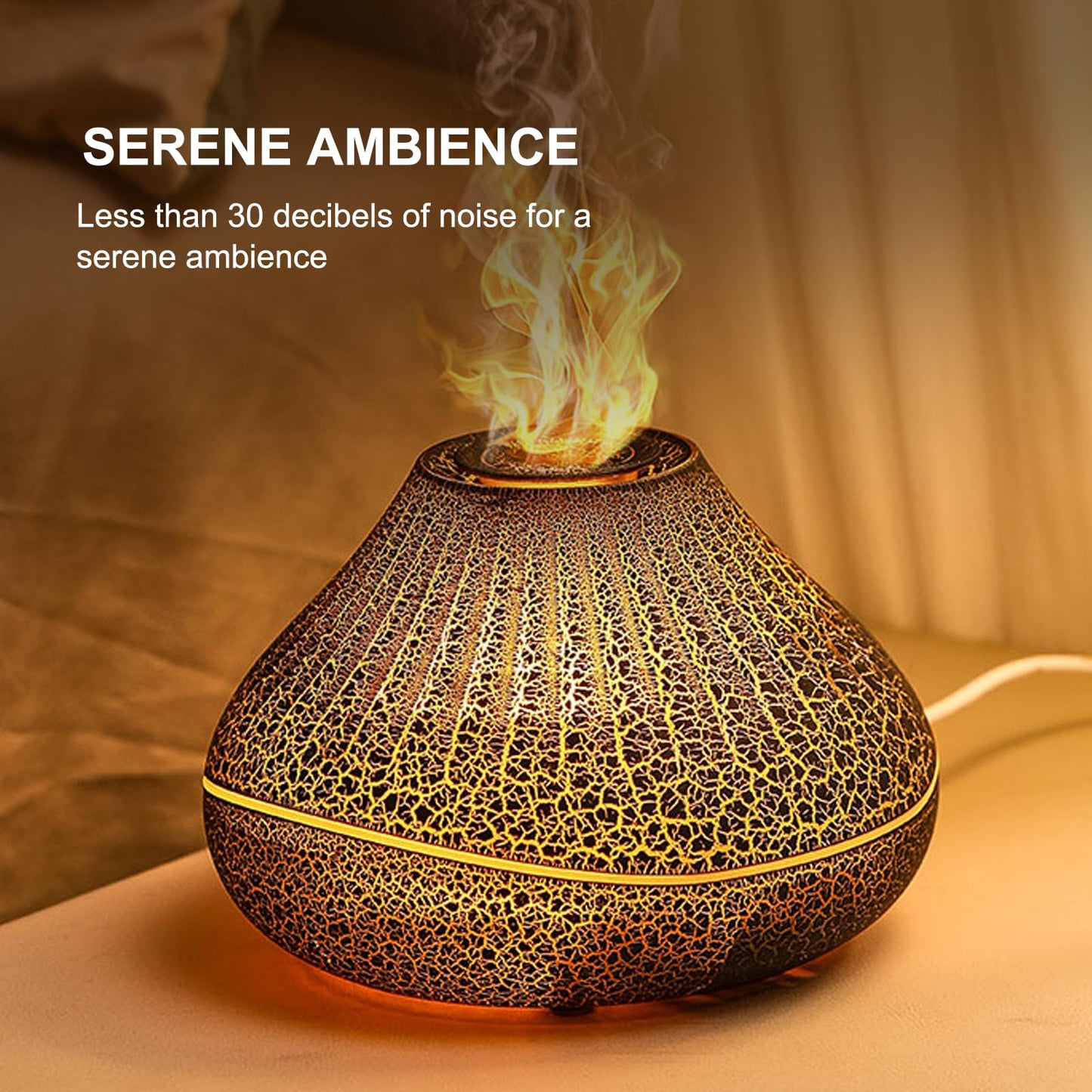 - Flame Diffuser Upgrade 7 Colour Essential Oil Diffuser -