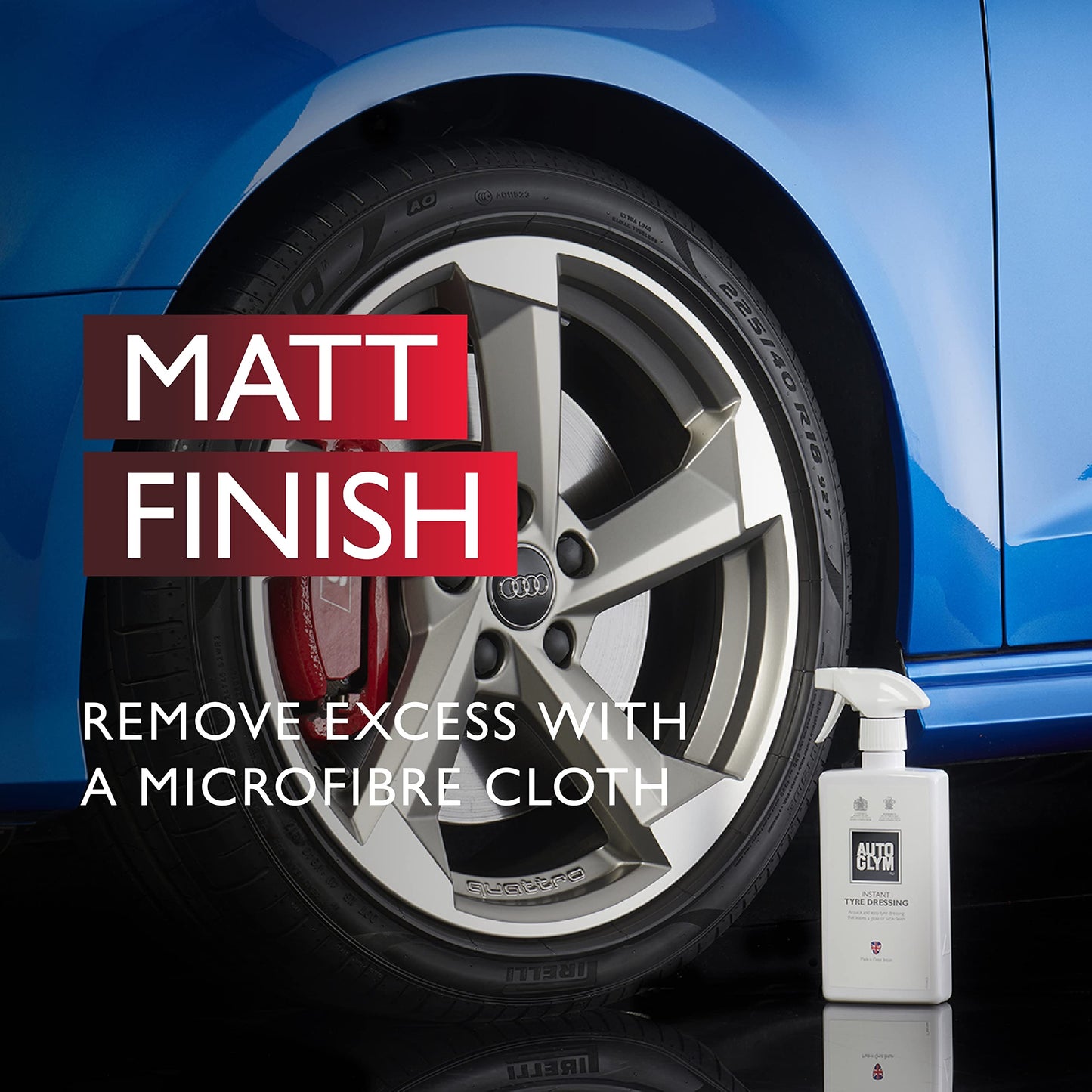 Autoglym Instant Tyre Dressing, 500ml - Spray-on Tyre Care Solution For a Light Sheen or Matte Finish