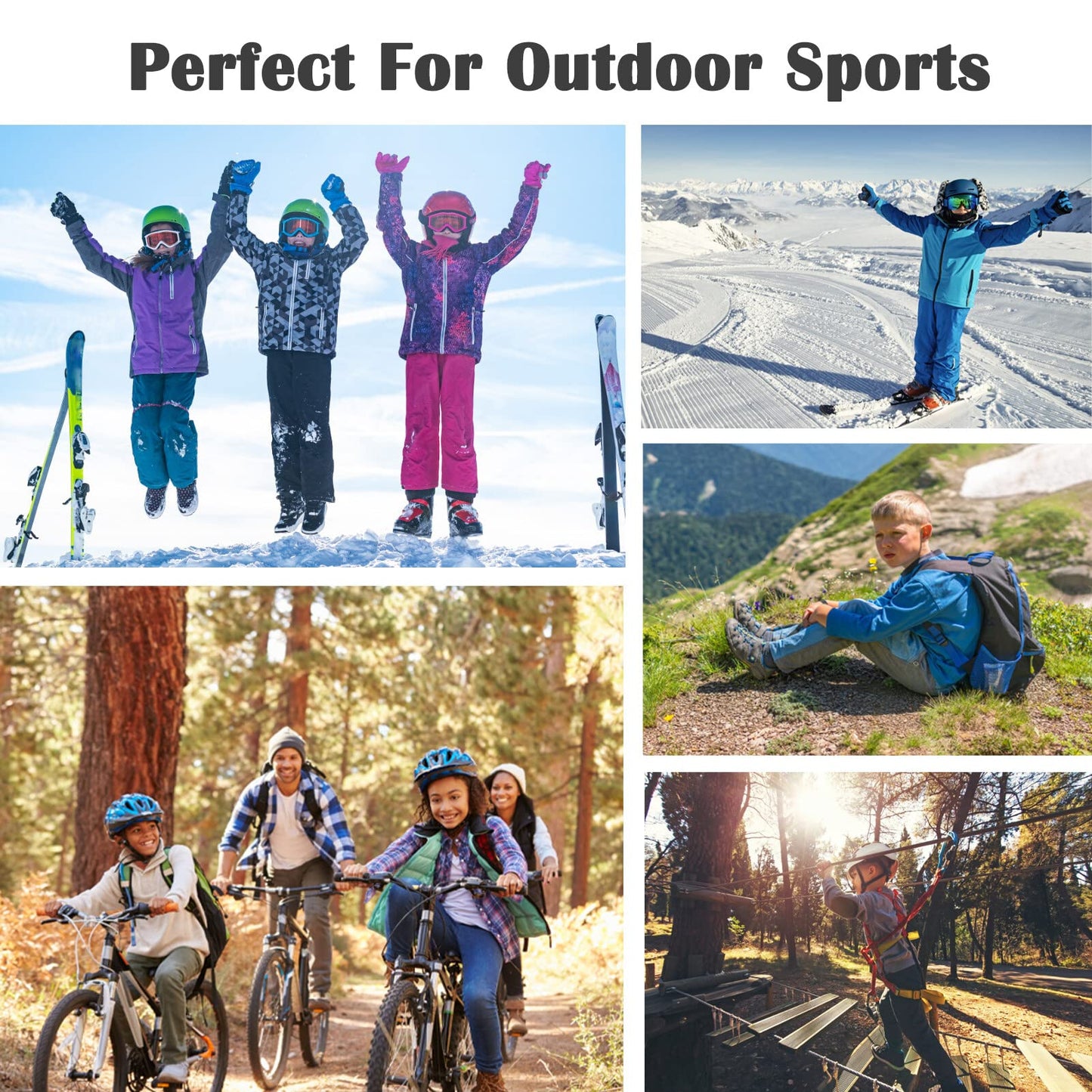 - SEAUR Kids Hiking Trousers | Waterproof Winter Trousers with Zip-up Side Pockets -