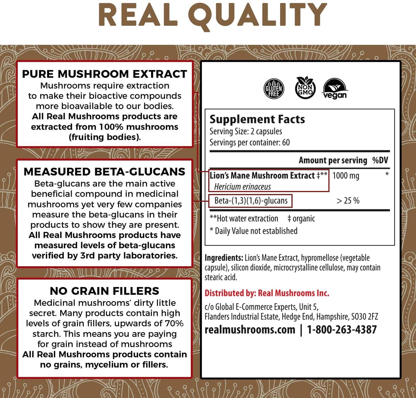 - Lions Mane Brain and Focus Supplements | Mushroom Powder Extract Capsules | Non GMO and Gluten Free Supplement -