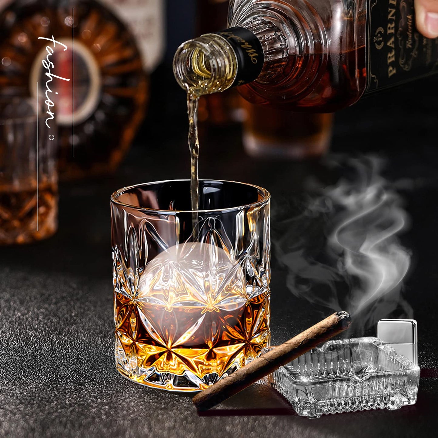 - KAQ Whiskey Glasses | 320ml Whisky Glasses | Set of 2 -