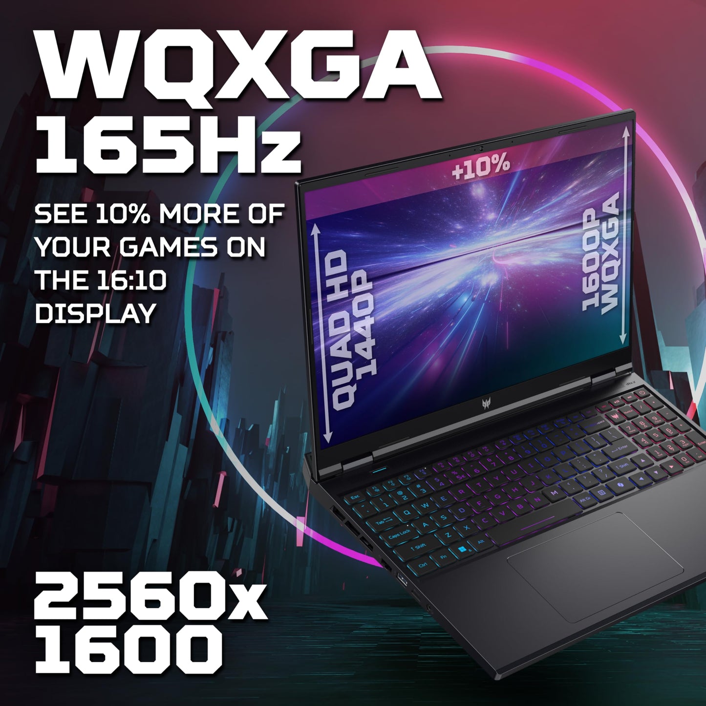 Acer Predator Helios Neo 16 PHN16-72 Gaming Laptop - Intel Core i7-14650HX, 16GB, 1TB SSD, NVIDIA GeForce RTX 4060 8G, 16" WQXGA IPS 165Hz, Windows 11, Black