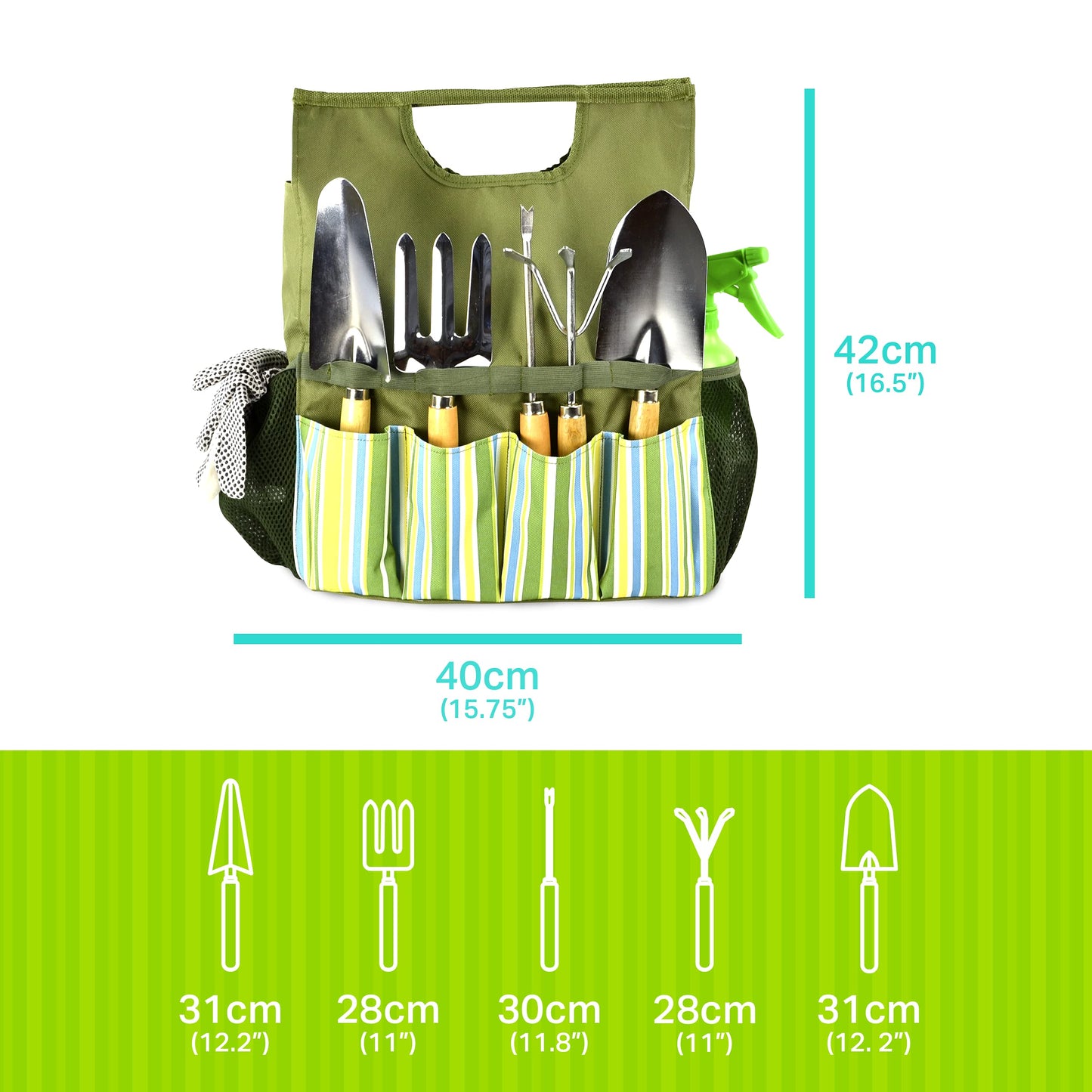 - Plant Theatre Essential Garden Tool Bag | Includes Tools for the Gardener -