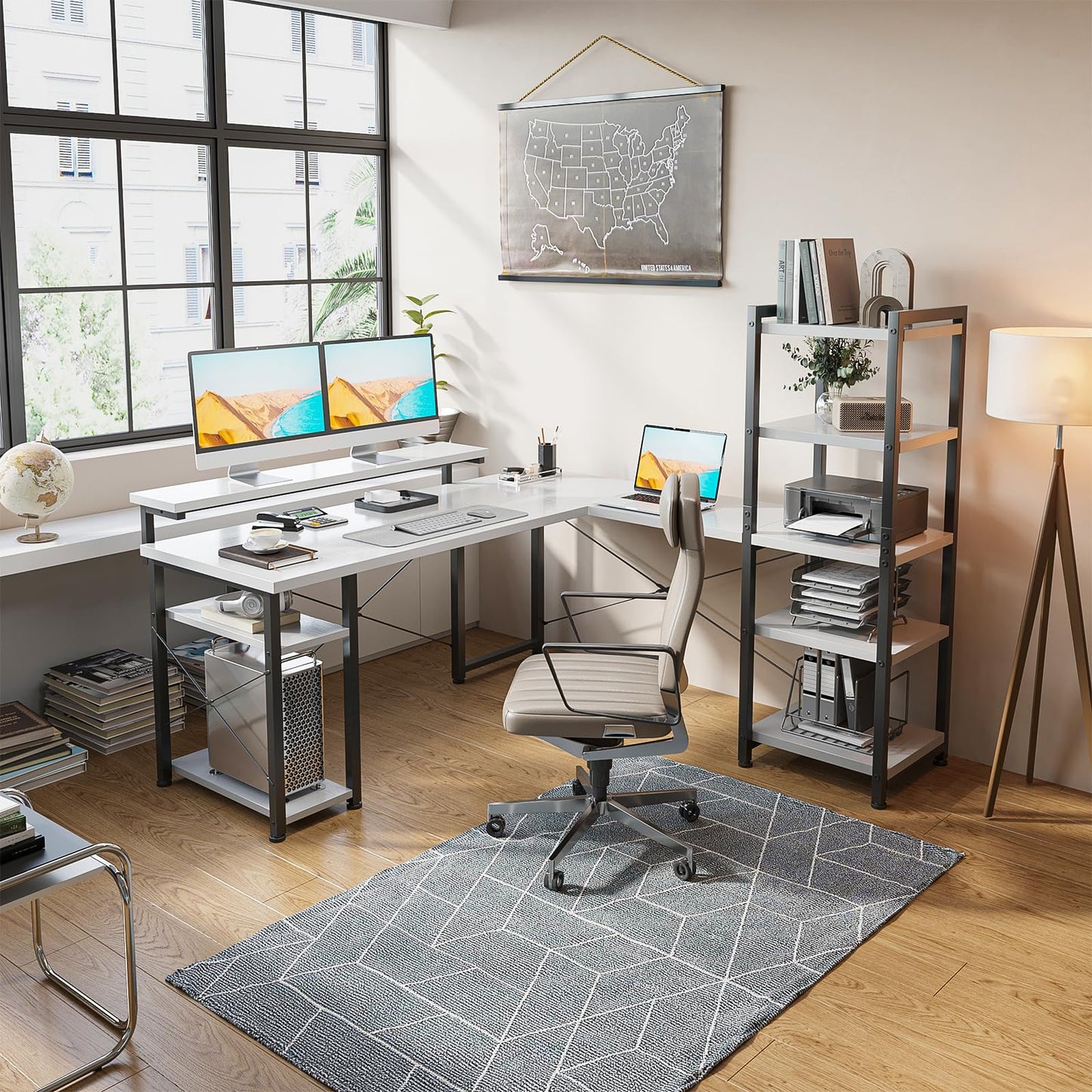 - ODK Corner Desk | Reversible L Shaped Desk | Monitor Stand -