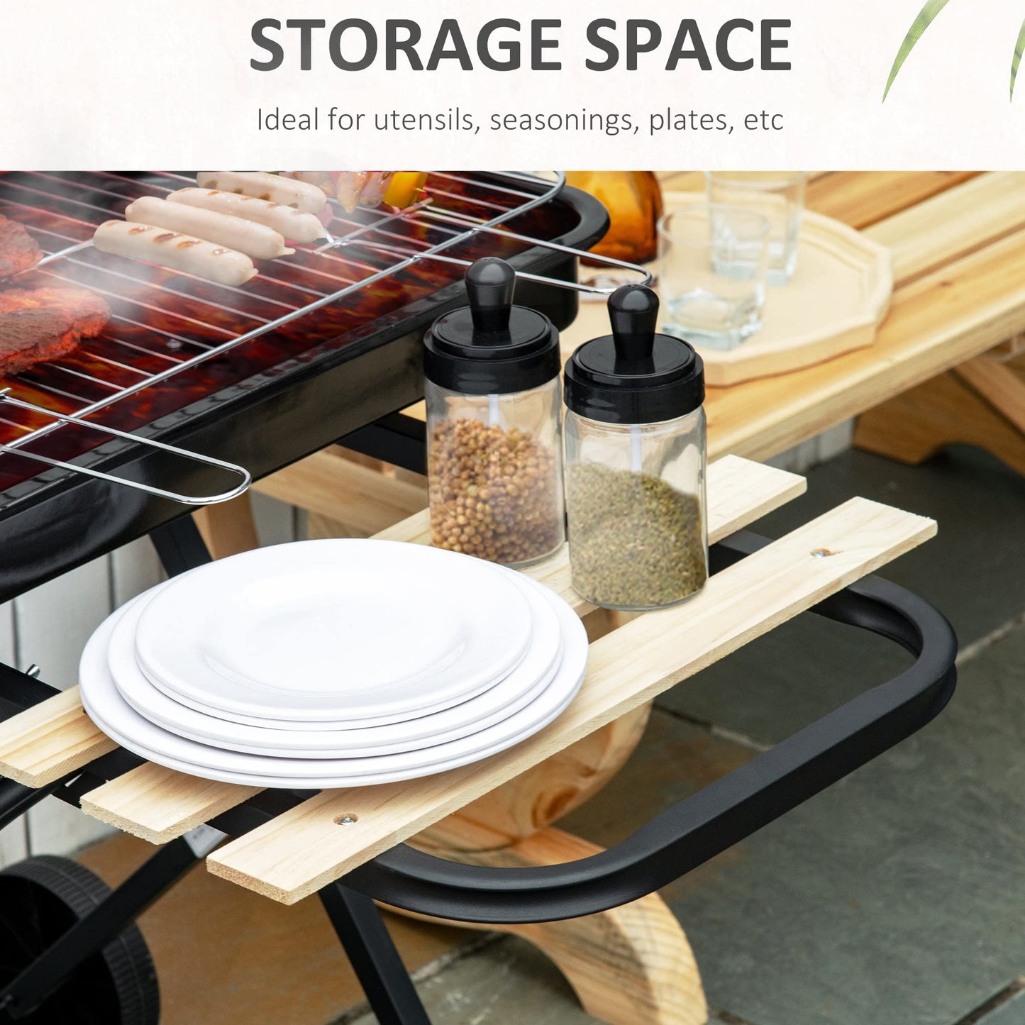 - Outsunny Charcoal Trolley BBQ | Barbecue Grill -