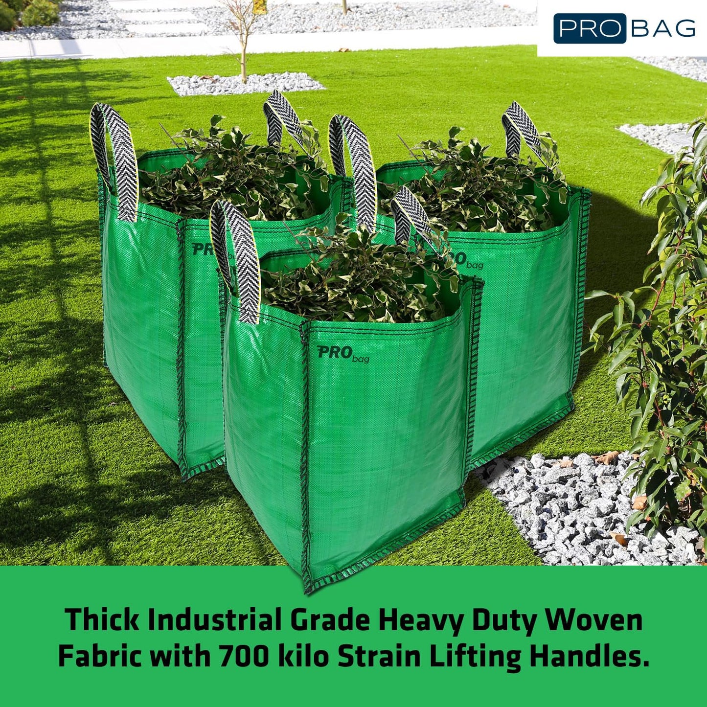 - Garden Waste Bags | 120 Litre | 1 to 5 Sacks | PREMIUM GRADE | Industrial Fabric and Handles | Heavy Duty Garden/Green Waste Sacks (3 sacks) -