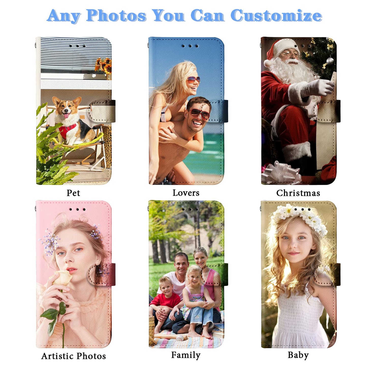 - ZhuoFan Personalised Phone Case for Samsung Galaxy S21 Ultra 5G 6.8", Custom Picture on Wallet Leather Cover, Personalized Photo/Text/Name Design Shockproof Case, One Image