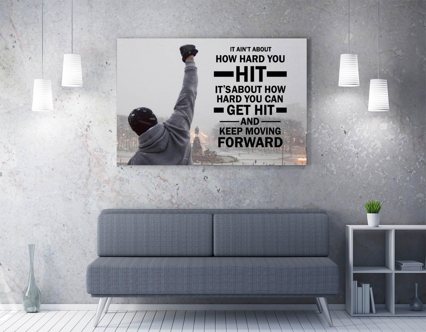 - ROCKY STEPS MOTIVATIONAL QUOTE | CANVAS | WALL ART -