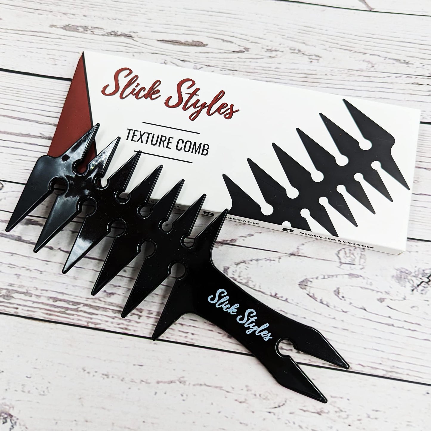 - Slick Styles Texture Comb | Black Hair Styling Barbers Comb Wide Tooth Comb | 200mm x 80mm -