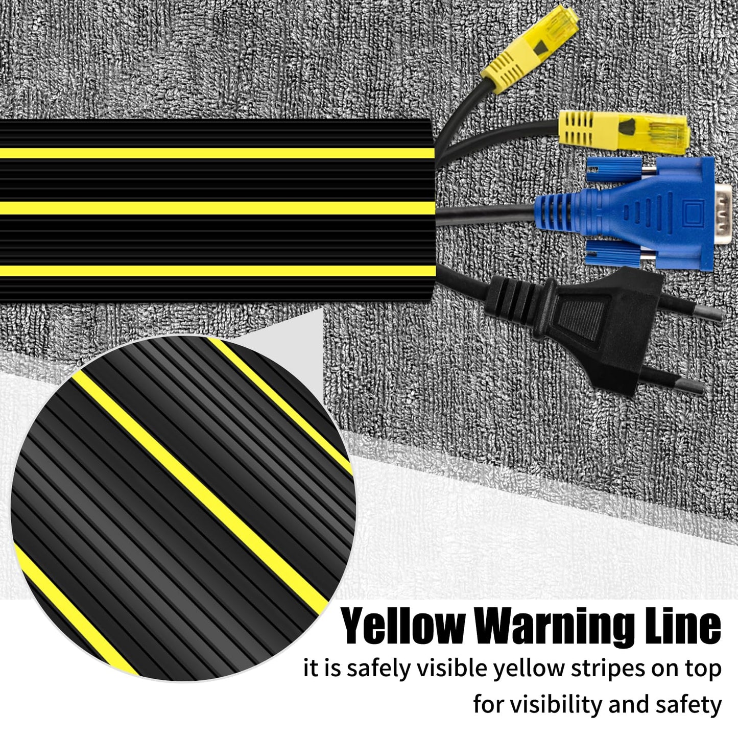 - Floor Cable Protector | 2M Floor Cord Covers | Cable Covers for Wires Floor -
