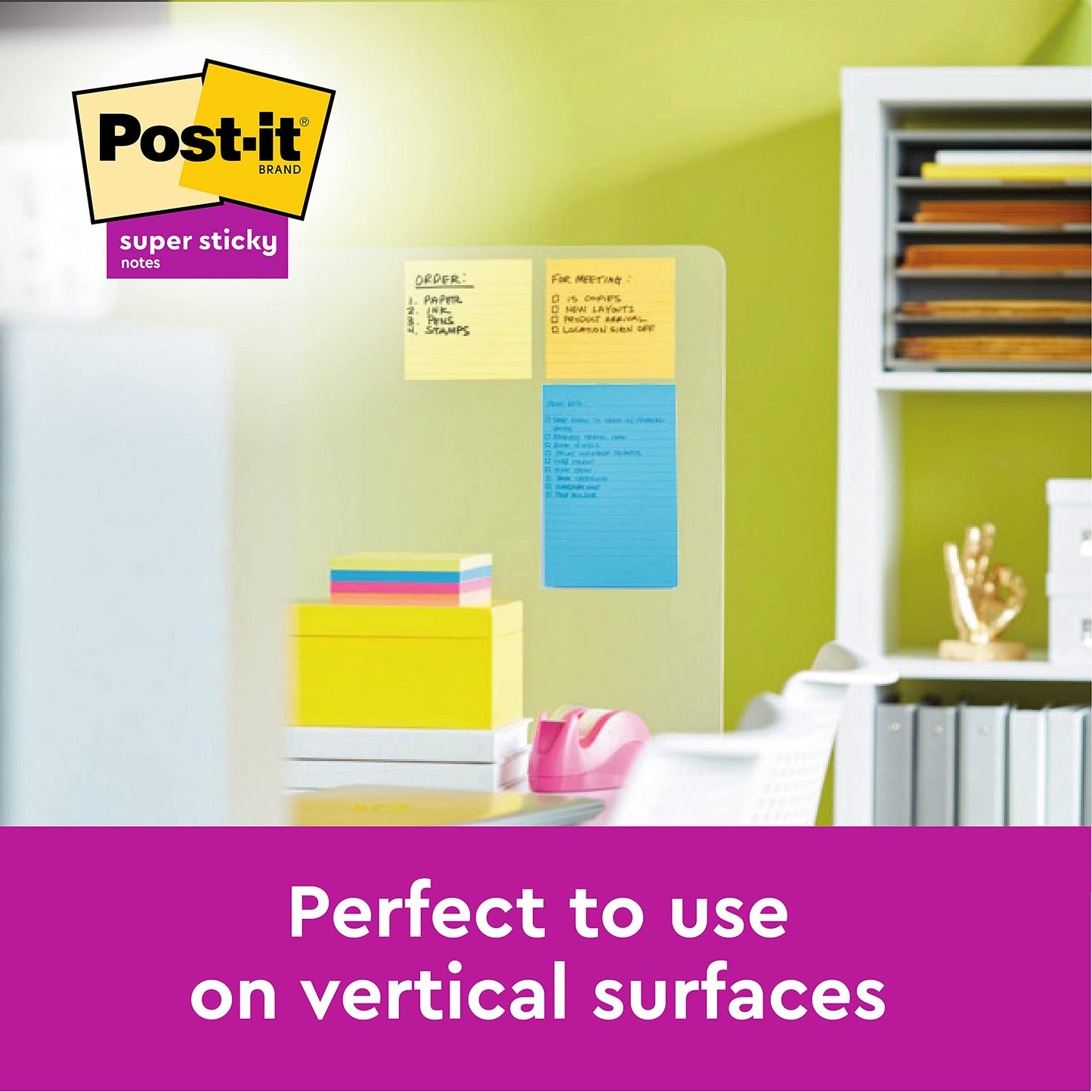 - Post-it Super Sticky Large Notes | Pack of 4 Pads | 45 Sheets per Pad -