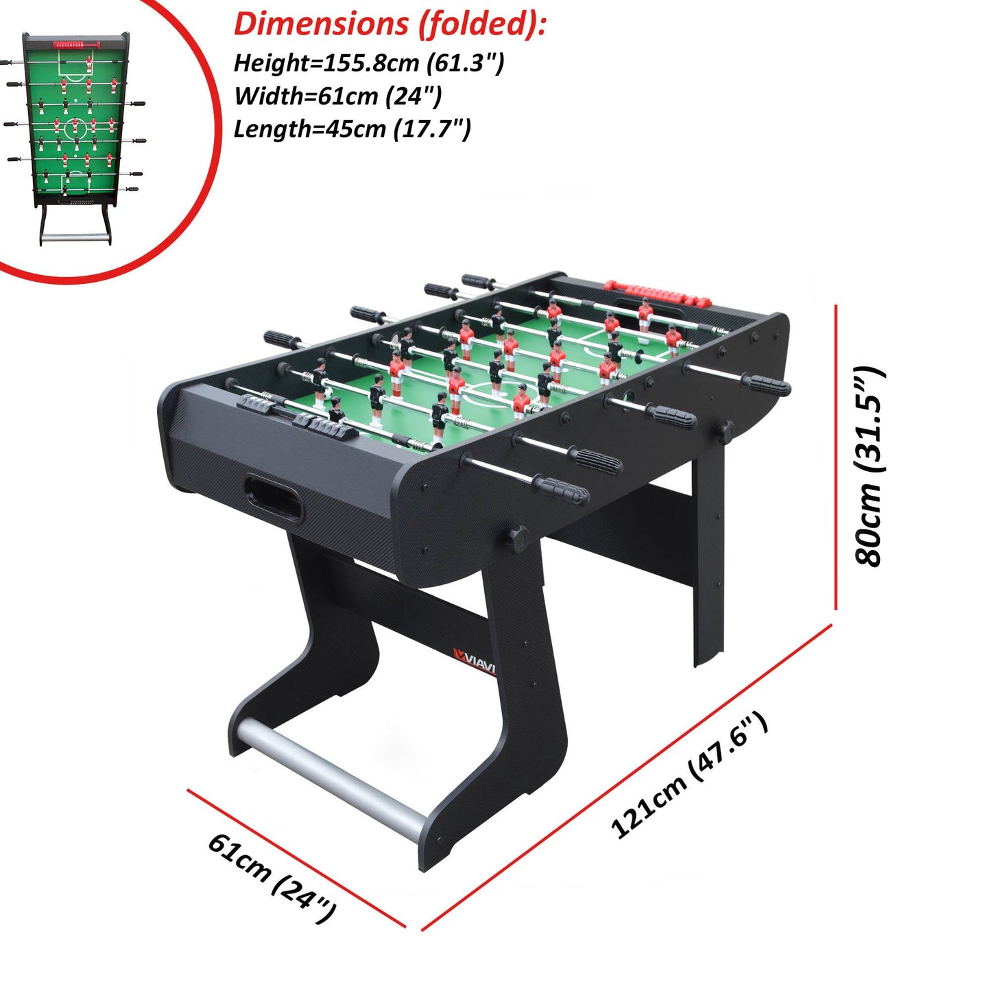 - VIAVITO FT100X 4ft Folding Football Table -
