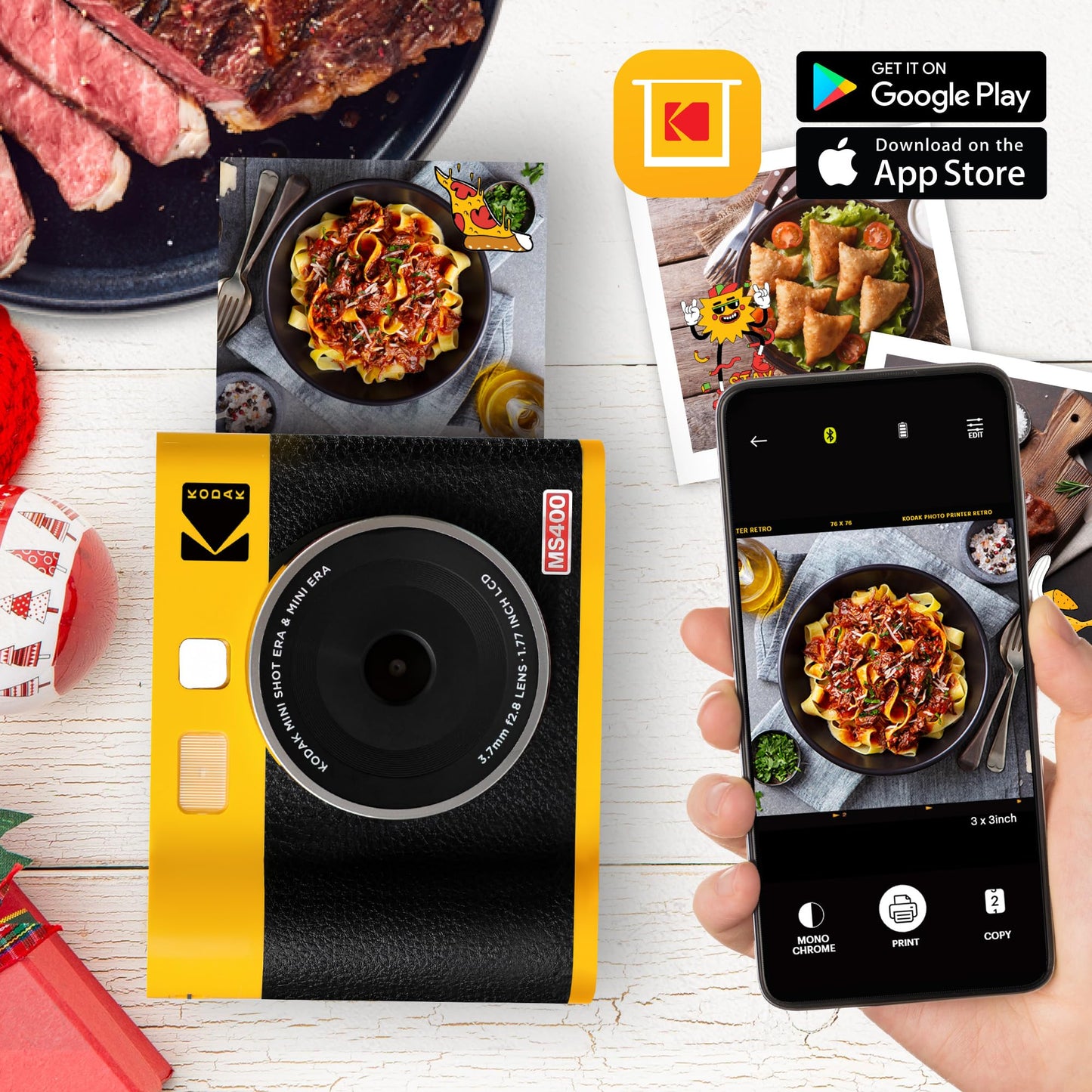 - KODAK Mini Shot 4 ERA 4PASS | 2-in-1 Instant Camera | Photo Printer Bundle -