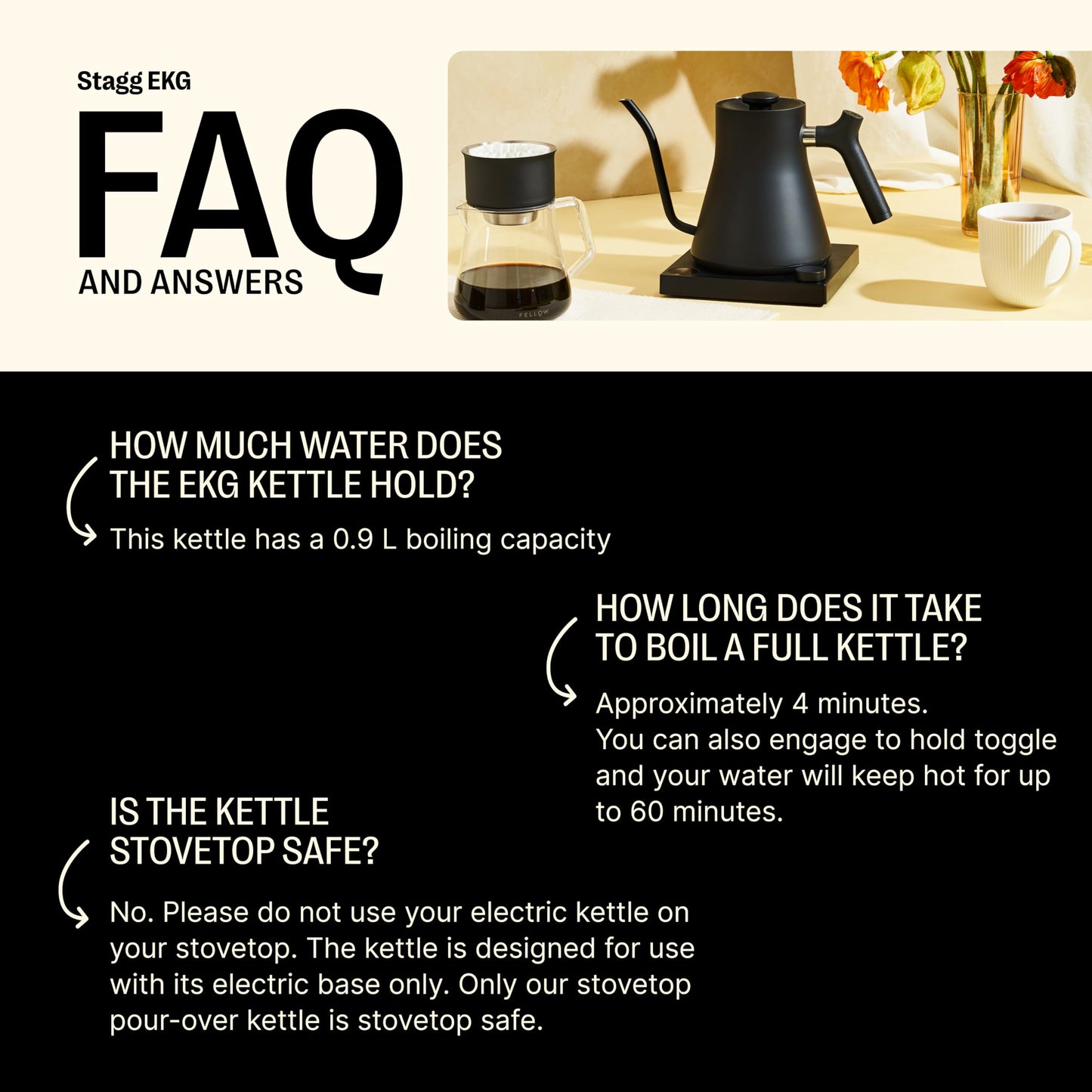 - Fellow Stagg EKG Electric Gooseneck Kettle | Pour-Over Coffee and Tea Kettle | Stainless Steel Water Boiler -