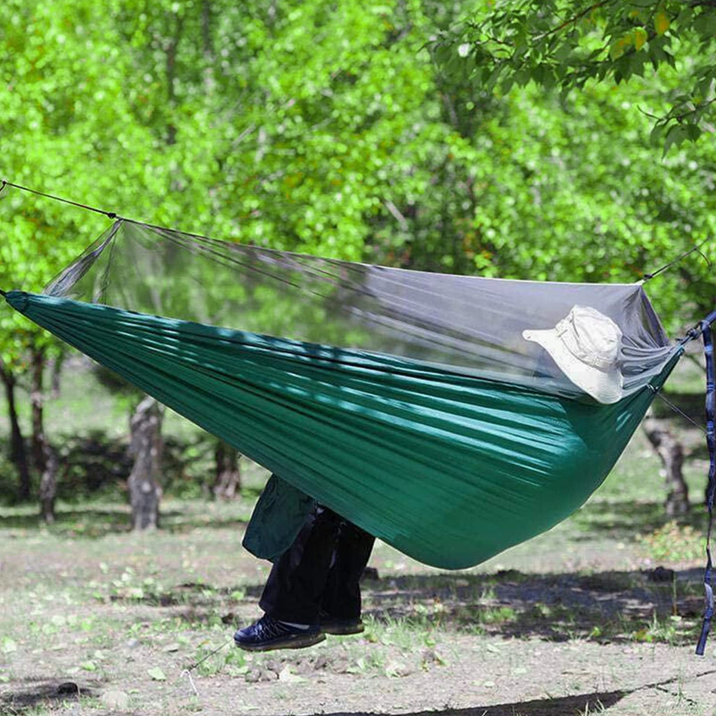 - Sendowtek Camping Hammock | Mosquito Net | Portable Hammock | Tree Straps -