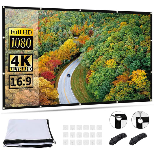 - OWill 100 inch Projector Screen | 16:9 HD Foldable for Home Theater -
